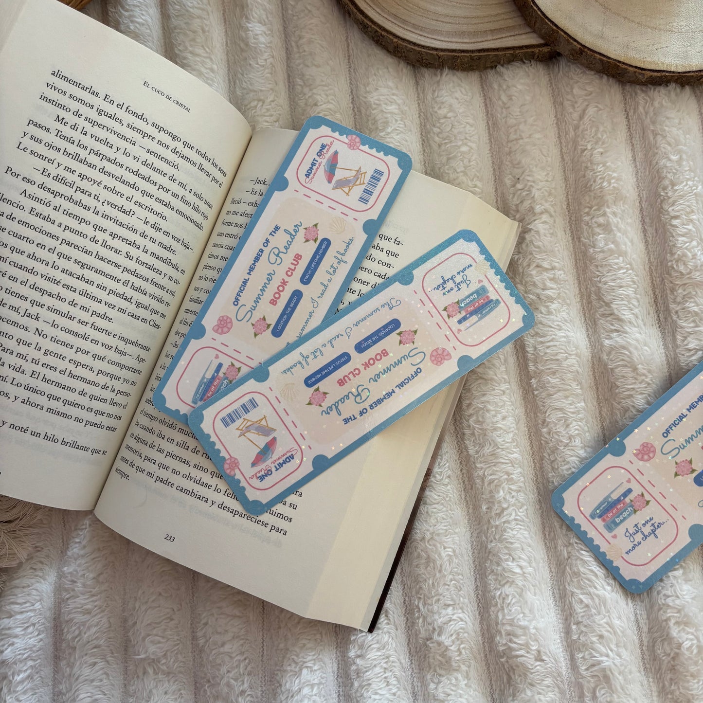 Marcapáginas summer reader bookclub holográfico