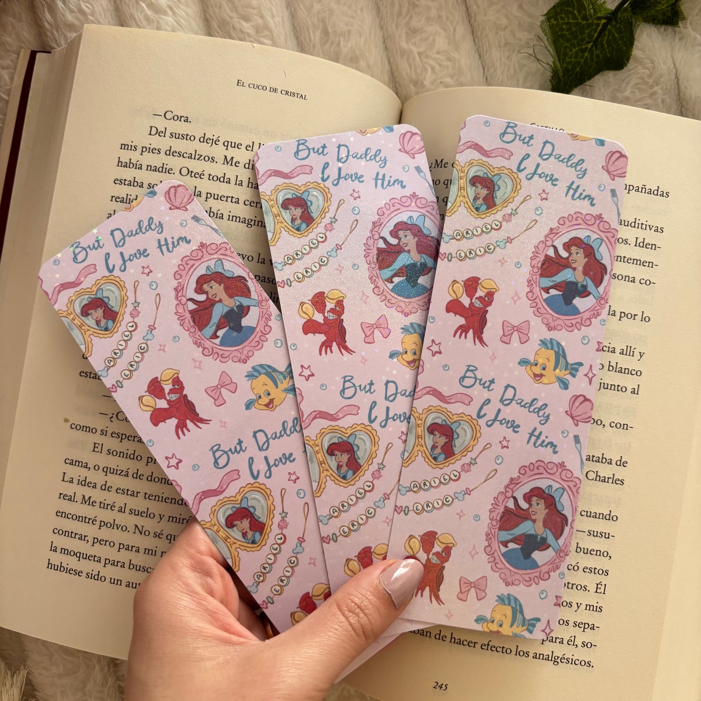 Pack 3 marcapáginas holográficos princesas Disney