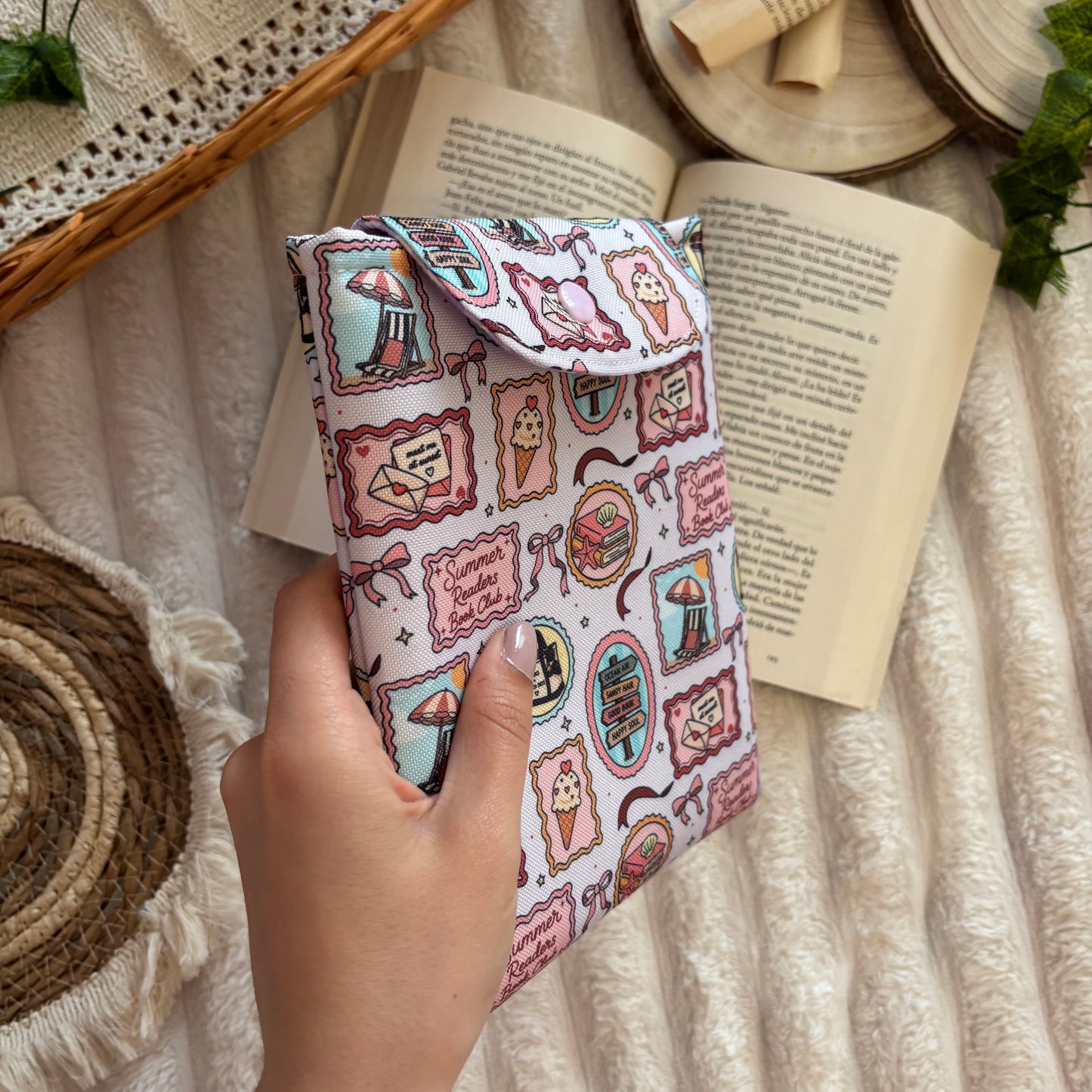 Funda kindle/kobo libra colour summer readers club impermeable