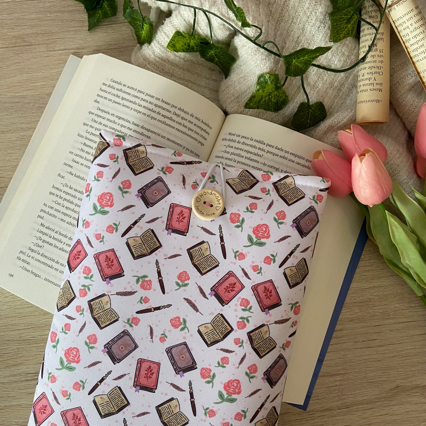 Funda literaria cute books impermeable