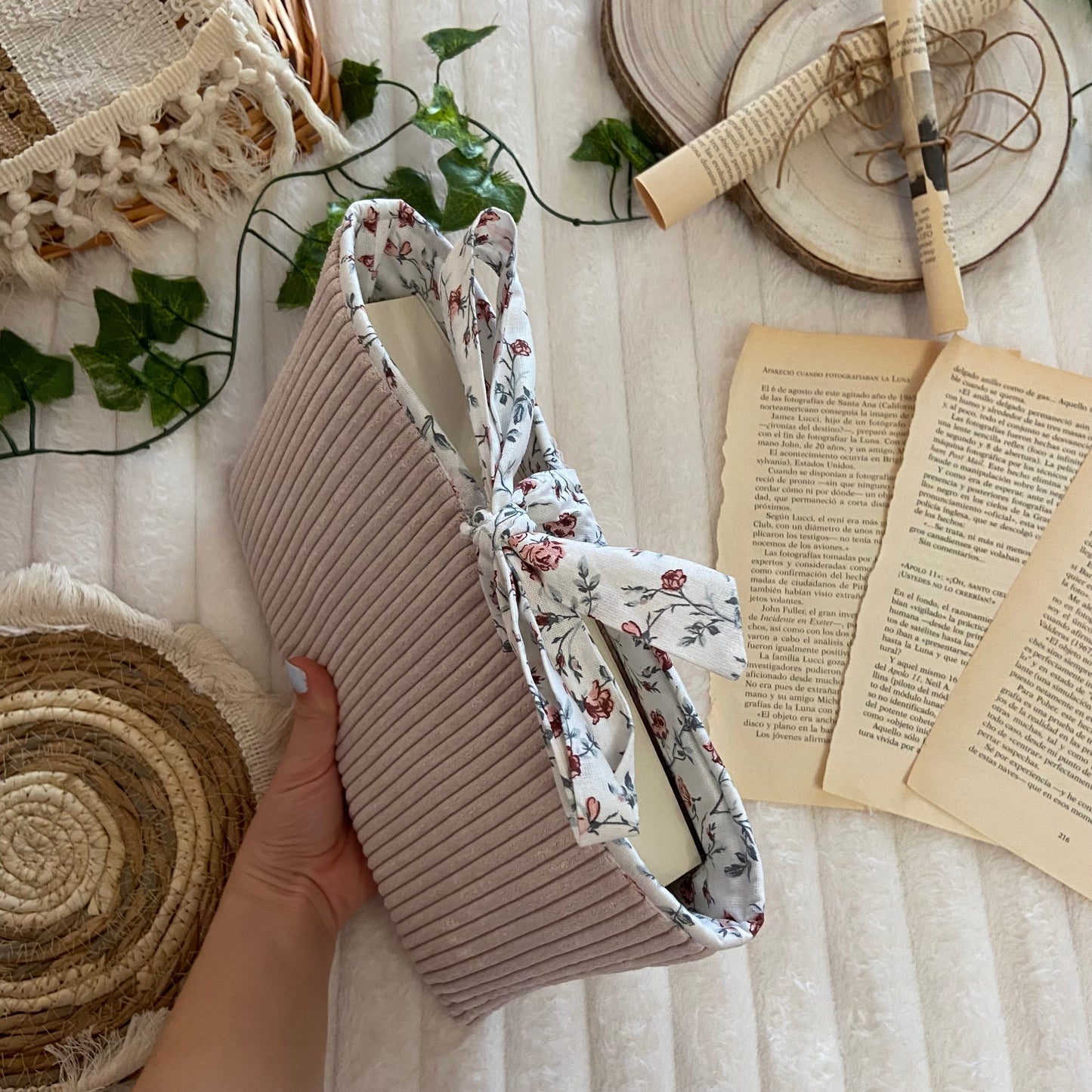 Funda literaria Boston de pana