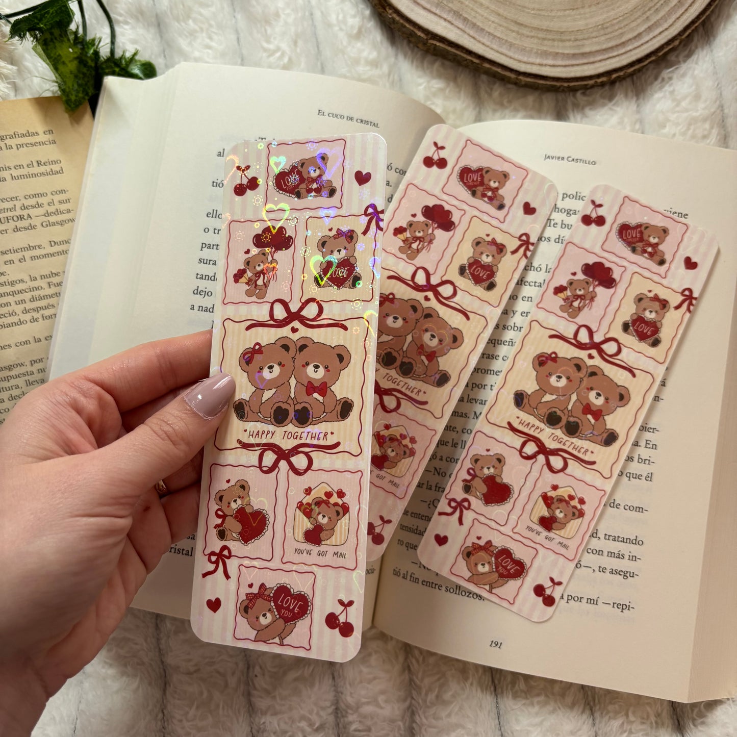 Marcapáginas happy together holográfico