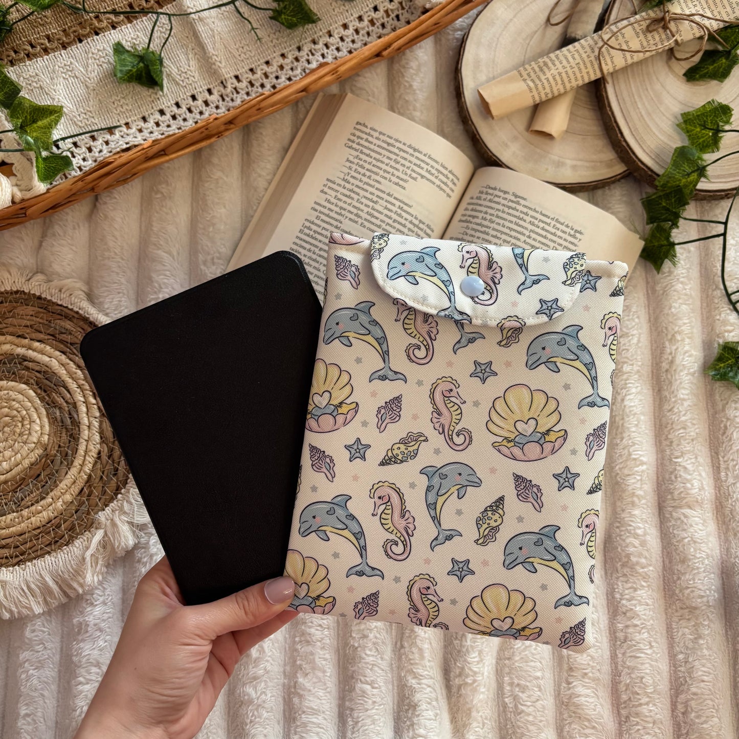 Funda kindle/kobo libra colour mar de perlas impermeable
