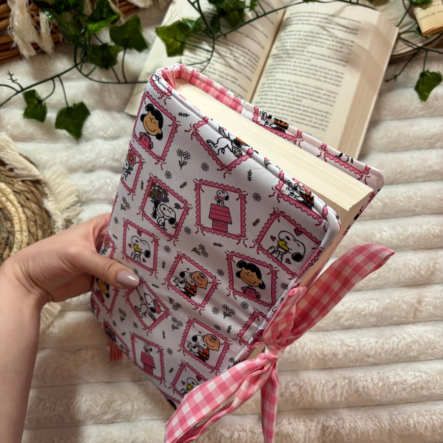 Funda de solapas cuadros de Snoopy