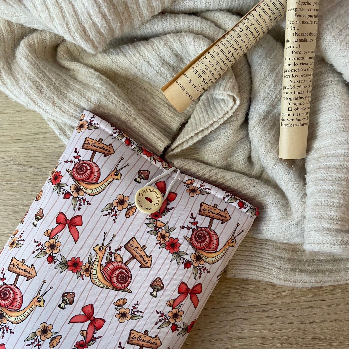 Funda literaria caracoles outlet