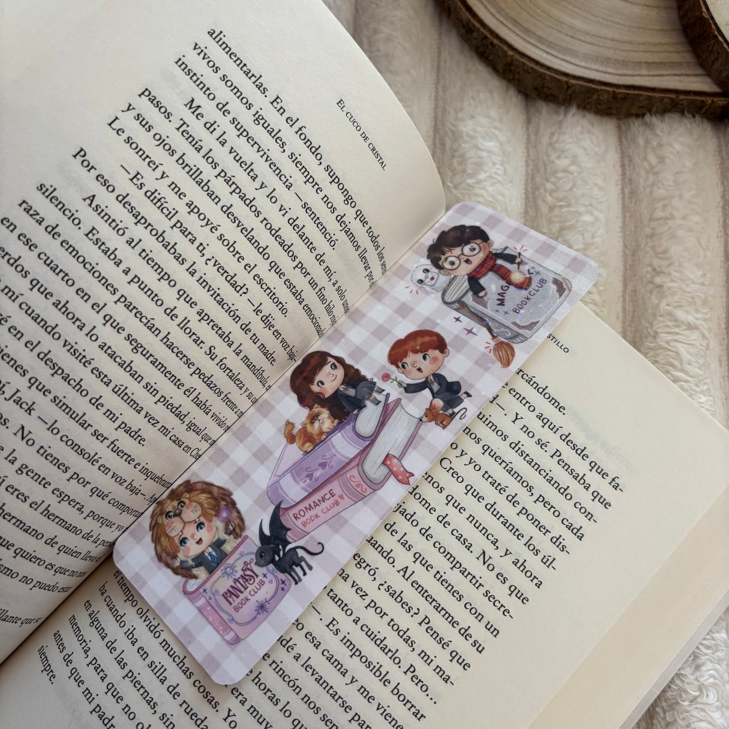 Marcapáginas Luna, Harry, Ron y Hermione holográfico