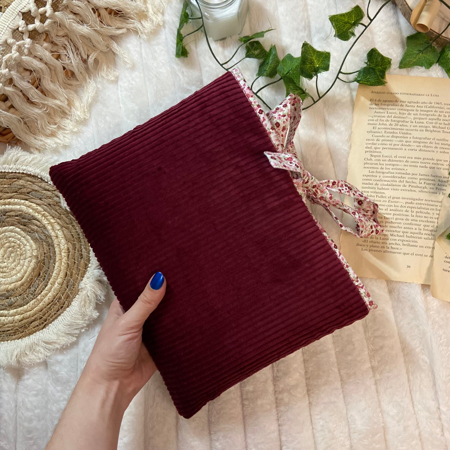 Funda literaria Venecia de pana