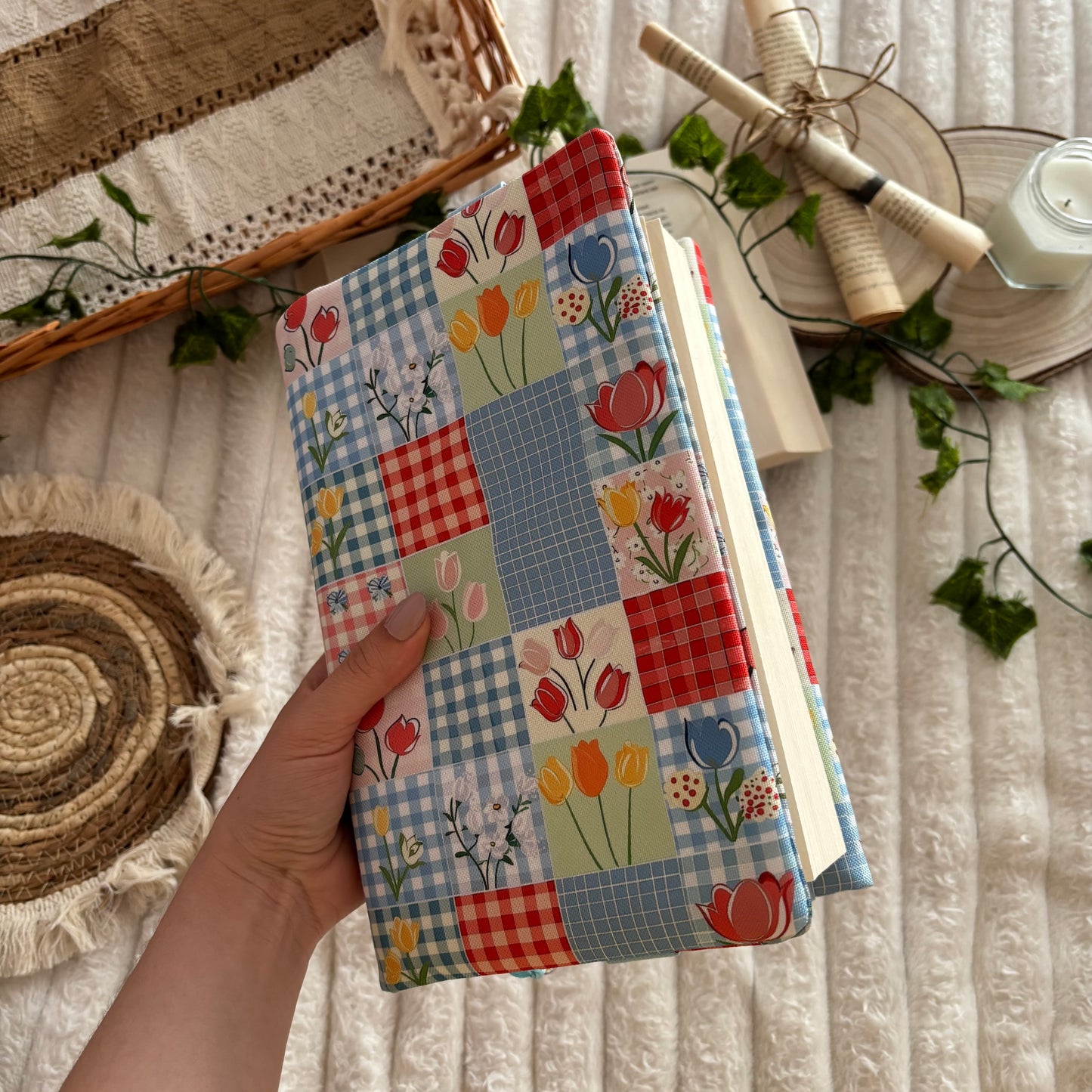 Funda ajustable tulipanes en primavera