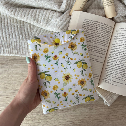 Funda kindle/kobo libra colour girasoles y limones