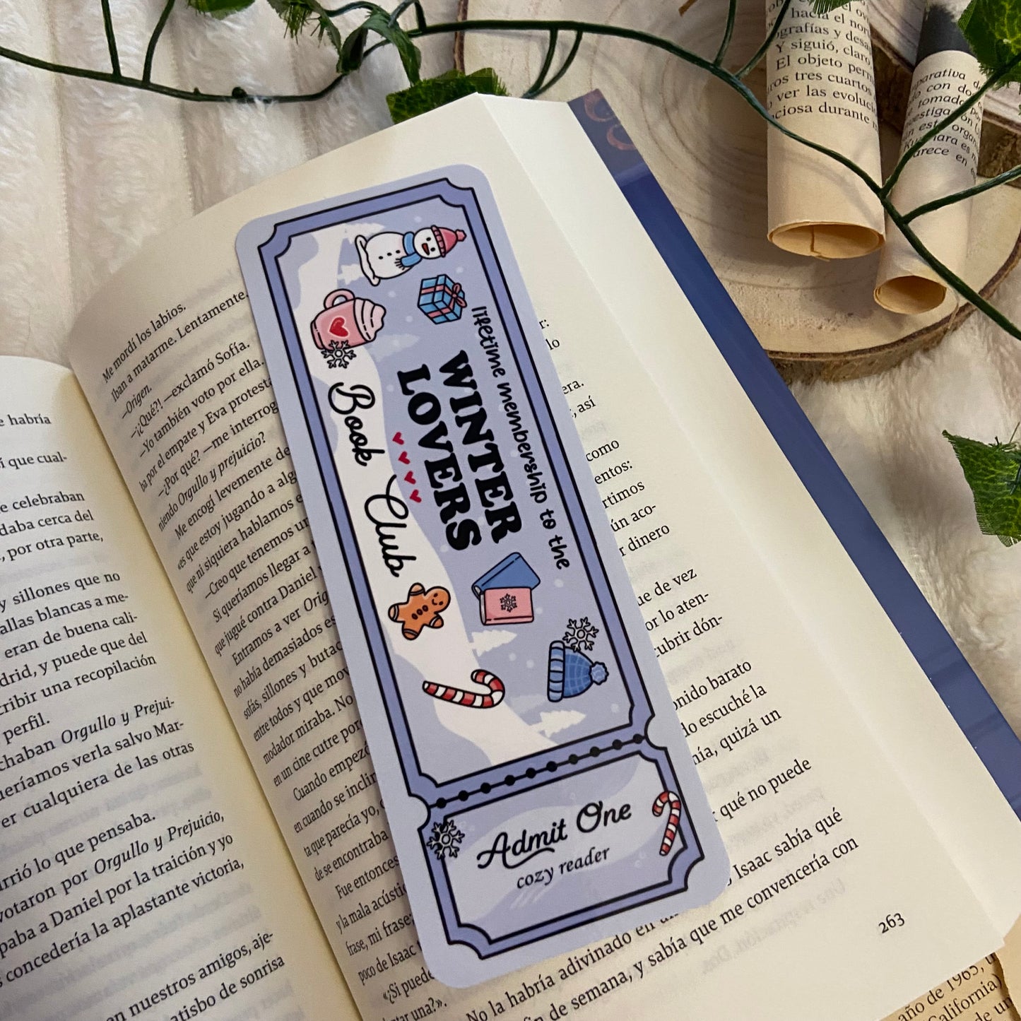 Marcapáginas Winter lovers bookclub