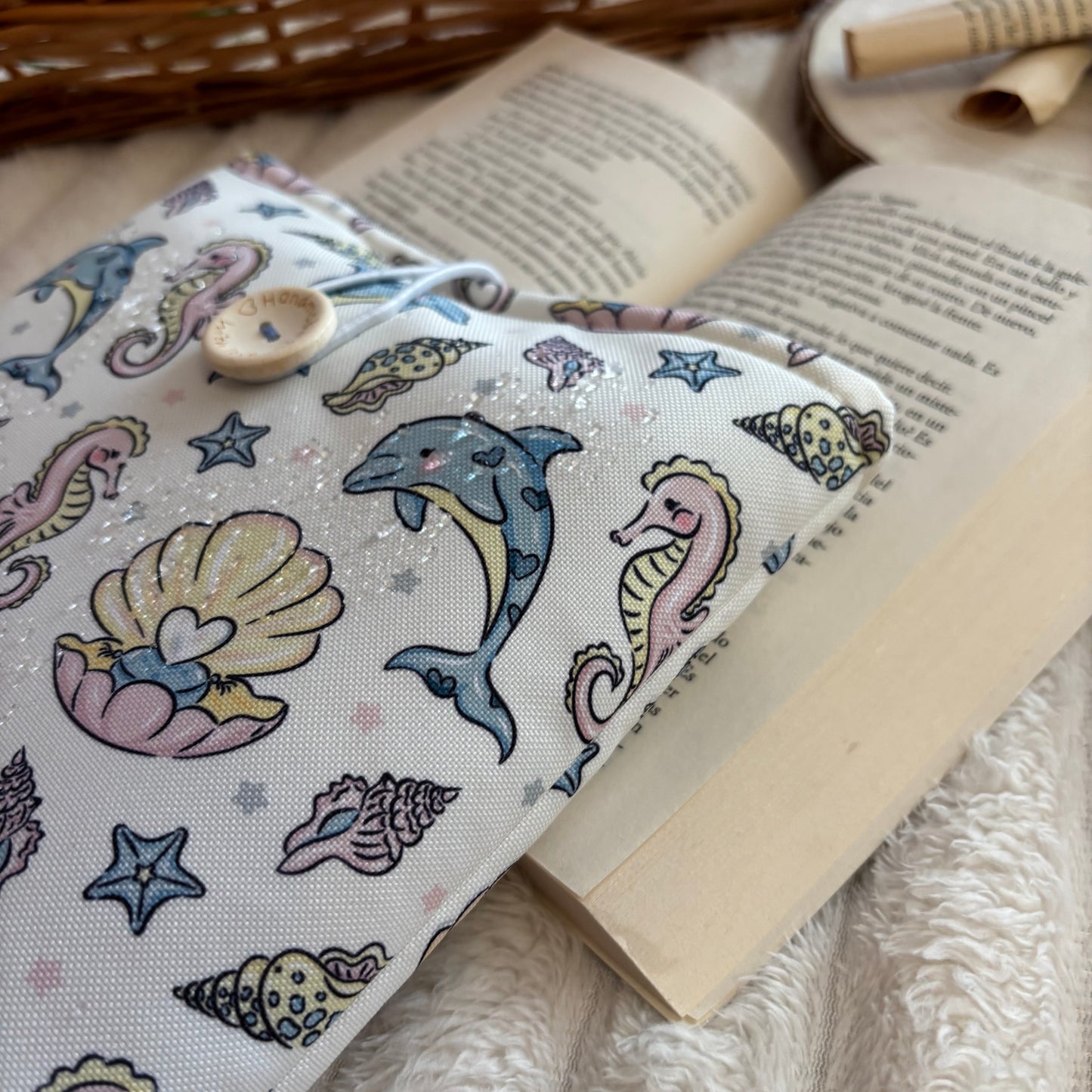 Funda literaria mar de perlas impermeable