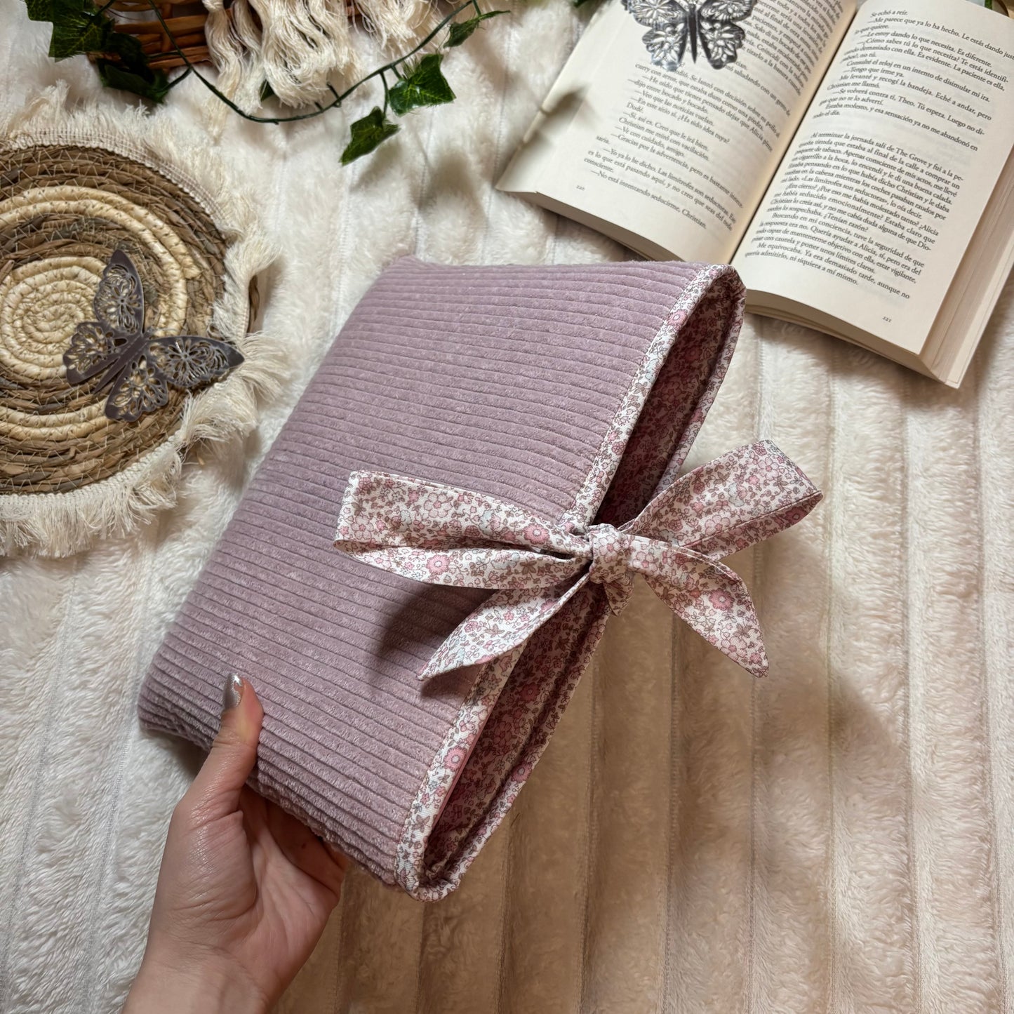 Funda literaria California de pana