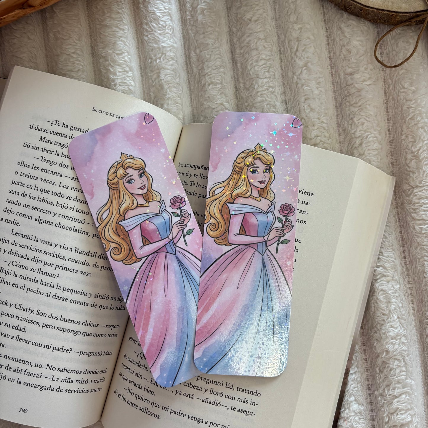Marcapáginas princesa Aurora holográfico