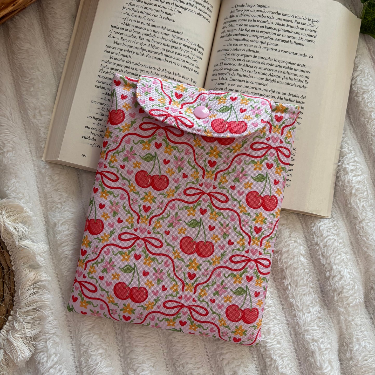 Funda kindle/kobo libra colour jardín de cerezas impermeable