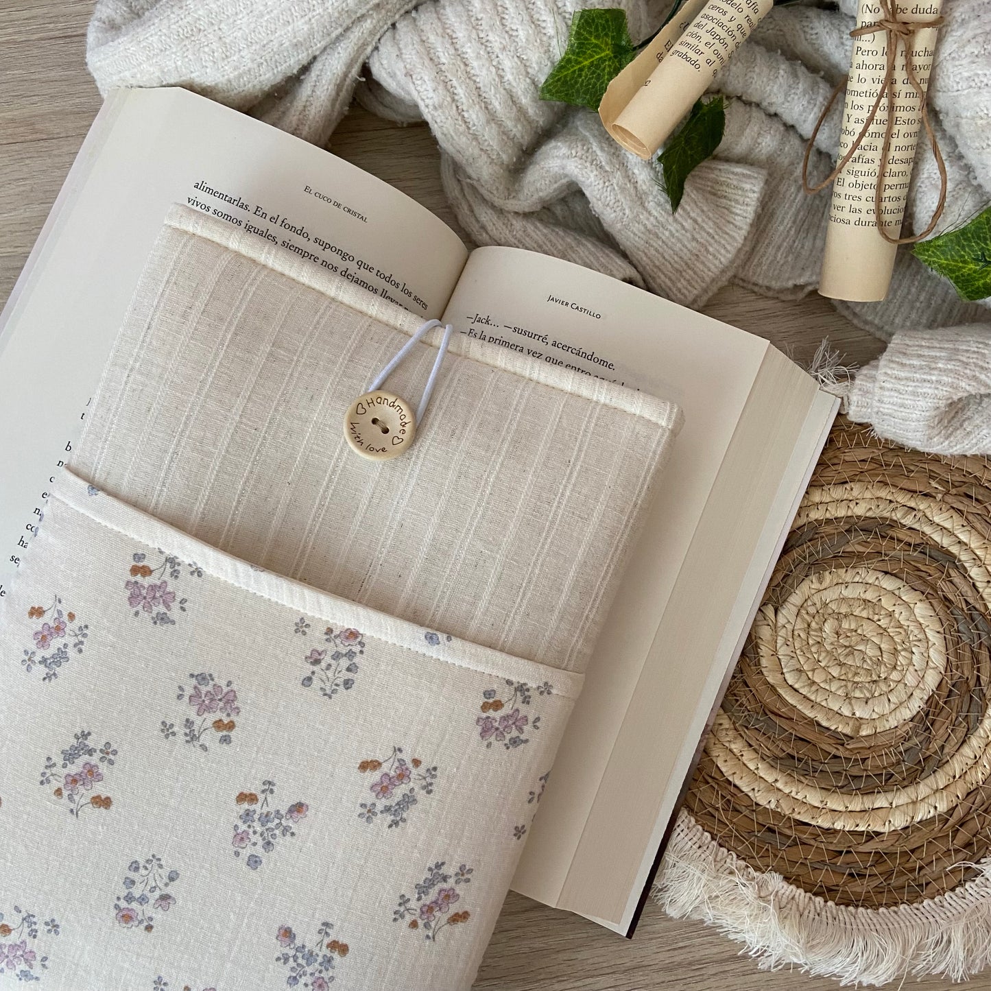 Funda literaria Lila con bolsillo