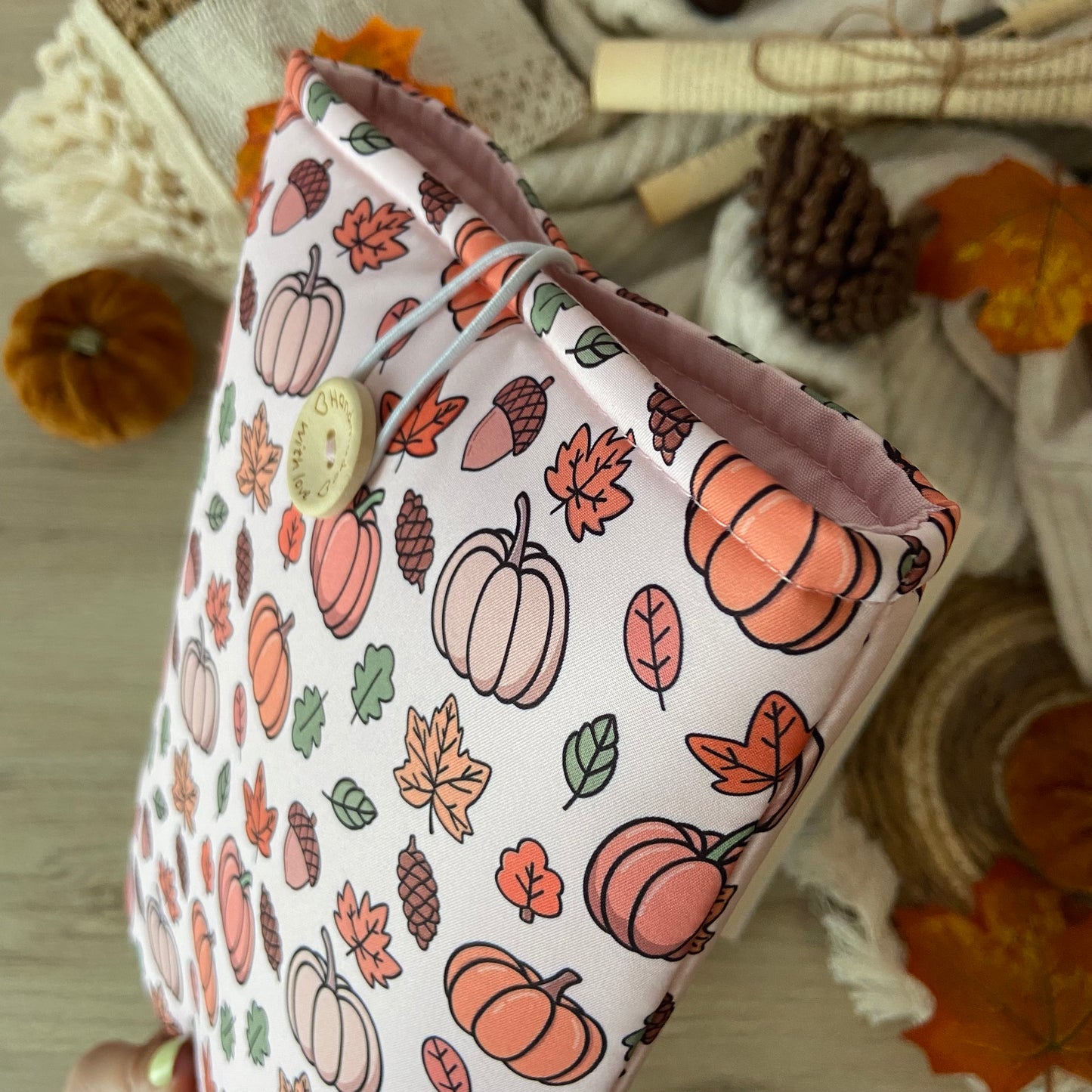 Funda literaria calabazas en otoño