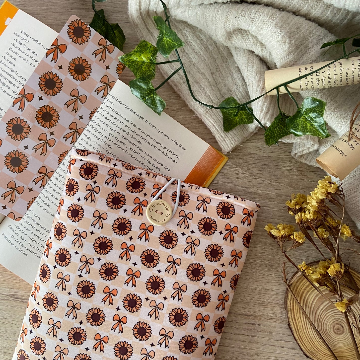 Funda literaria girasoles coquettes