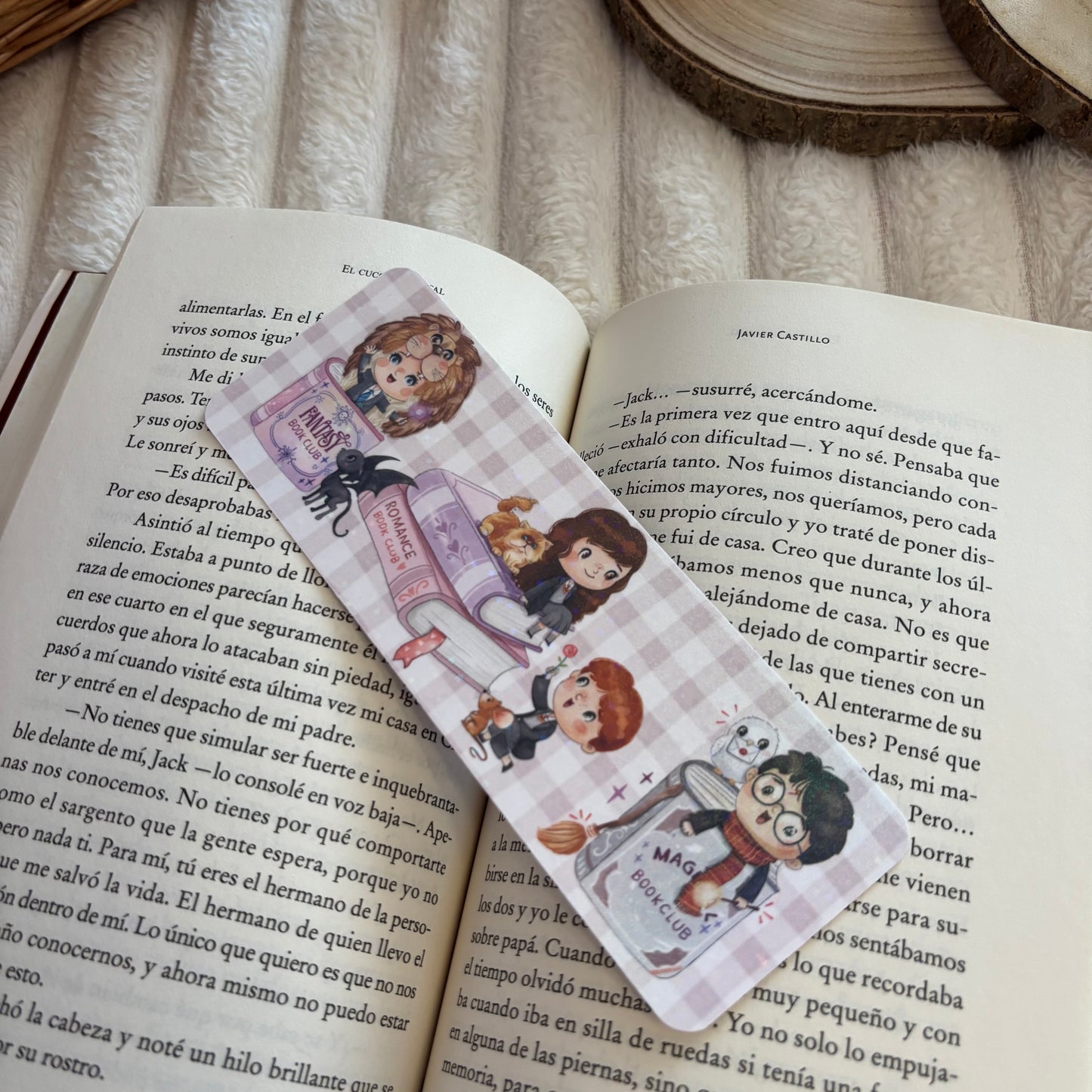 Marcapáginas Luna, Harry, Ron y Hermione holográfico