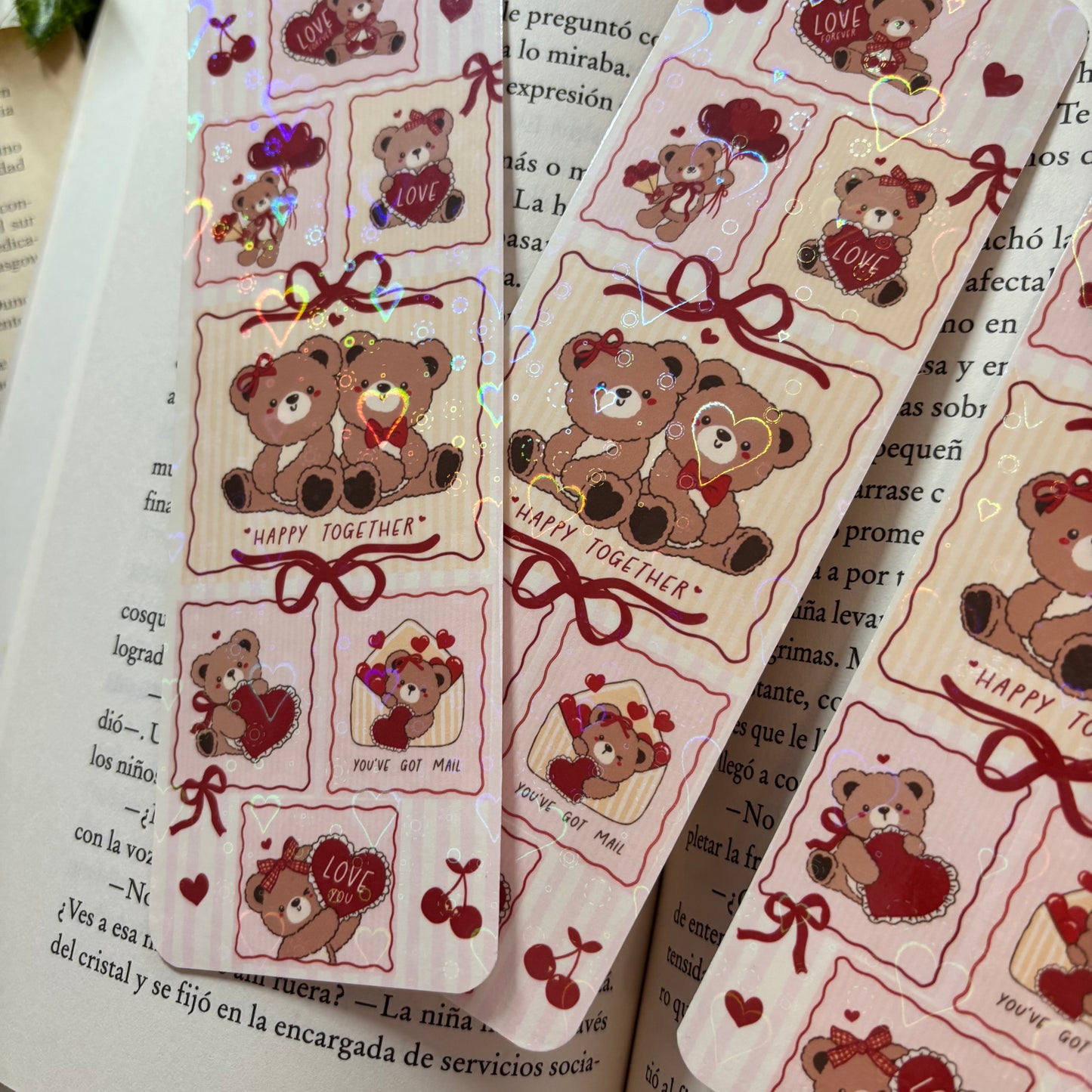 Marcapáginas happy together holográfico