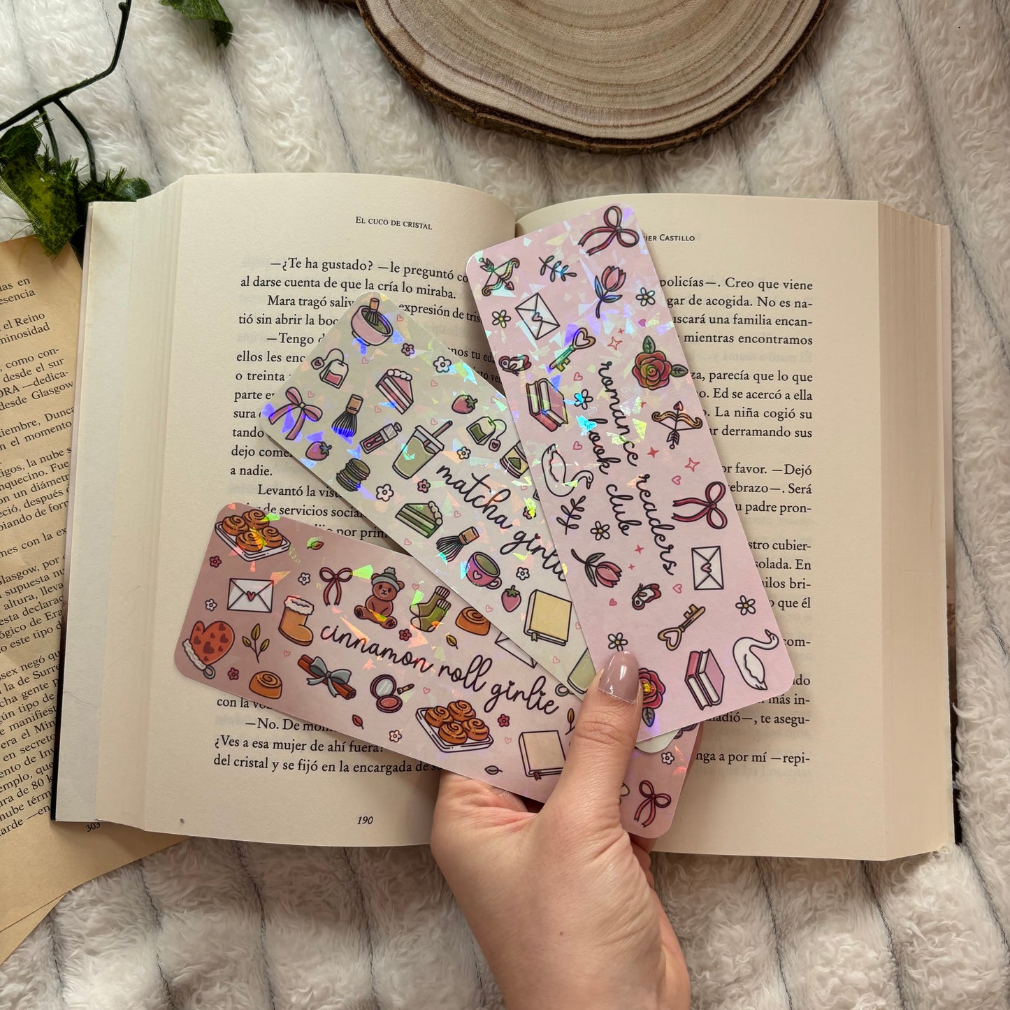 Pack 3 marcapáginas girlie holograficos