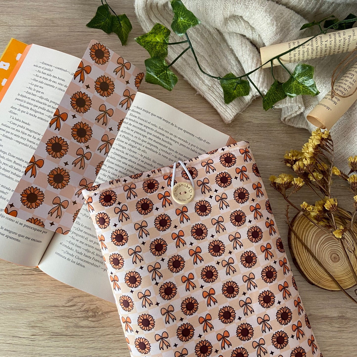 Funda literaria girasoles coquettes
