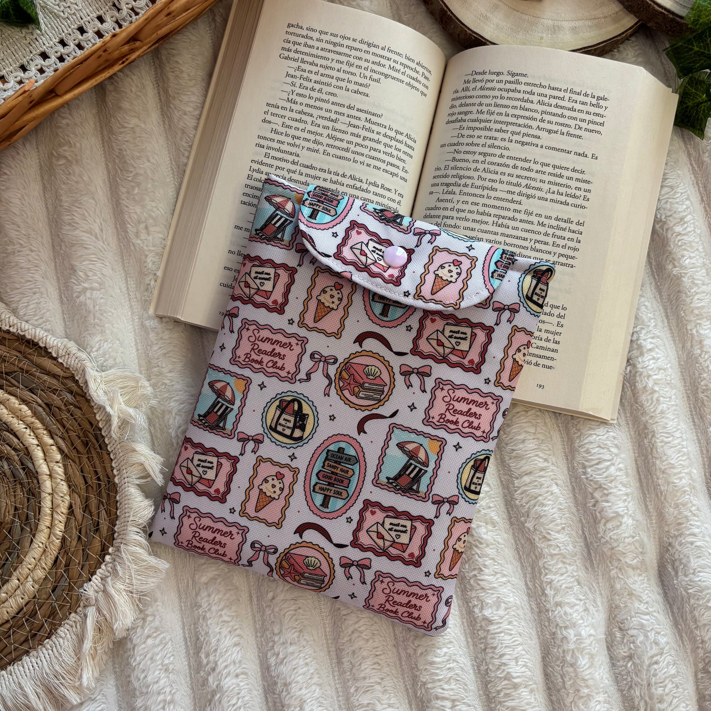 Funda kindle/kobo libra colour summer readers club impermeable