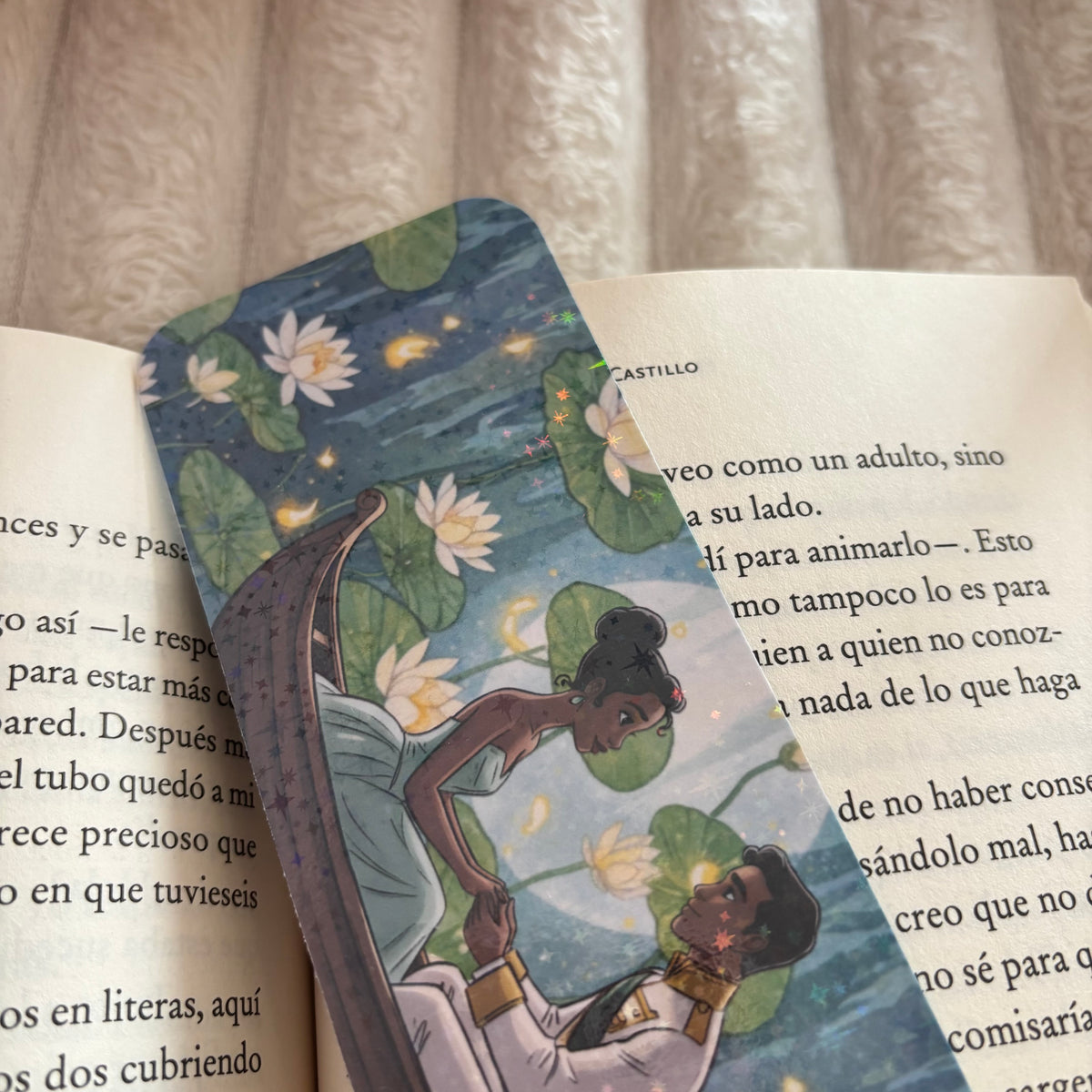 Marcapáginas Tiana y Naveen holográfico