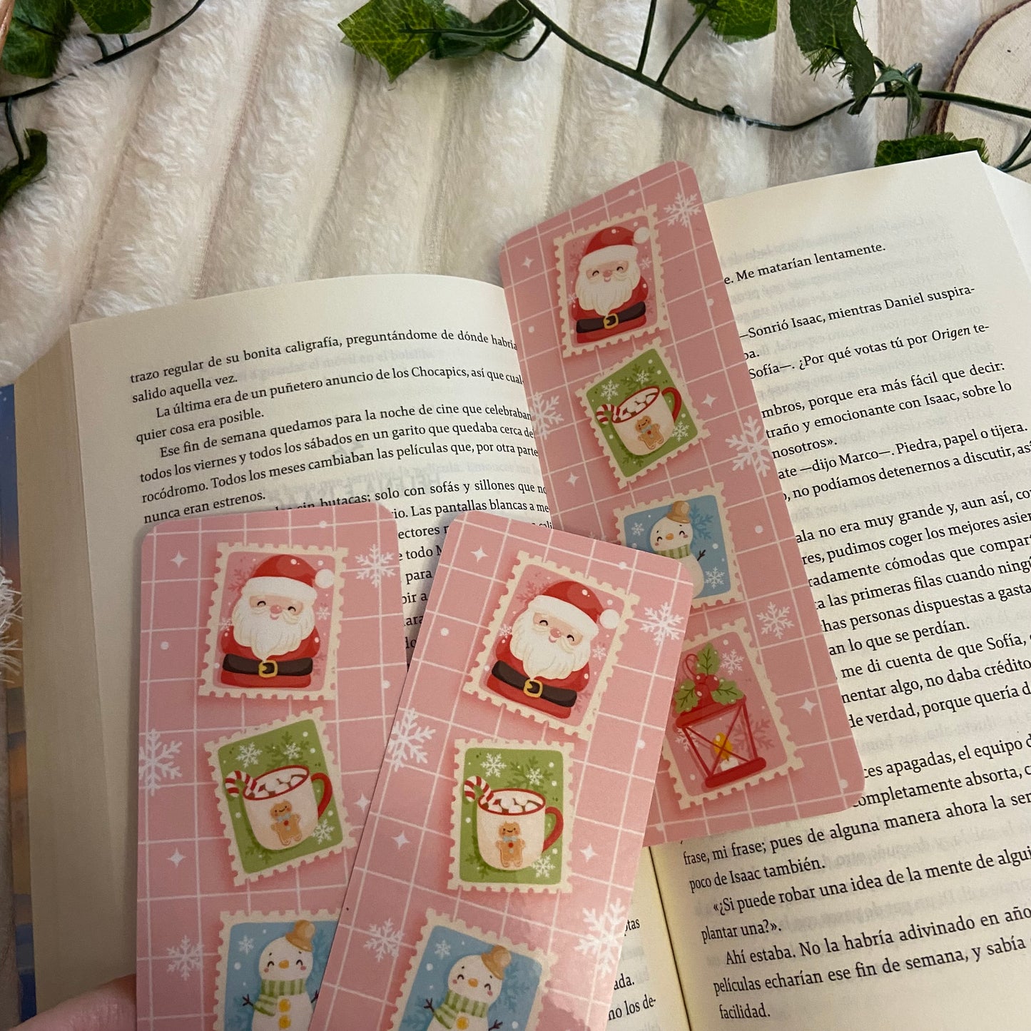 Marcapáginas sellos navideños