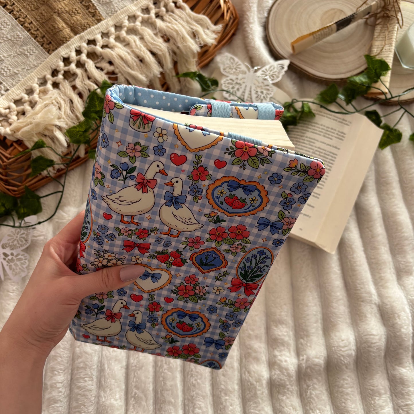 Funda ajustable primavera vichy