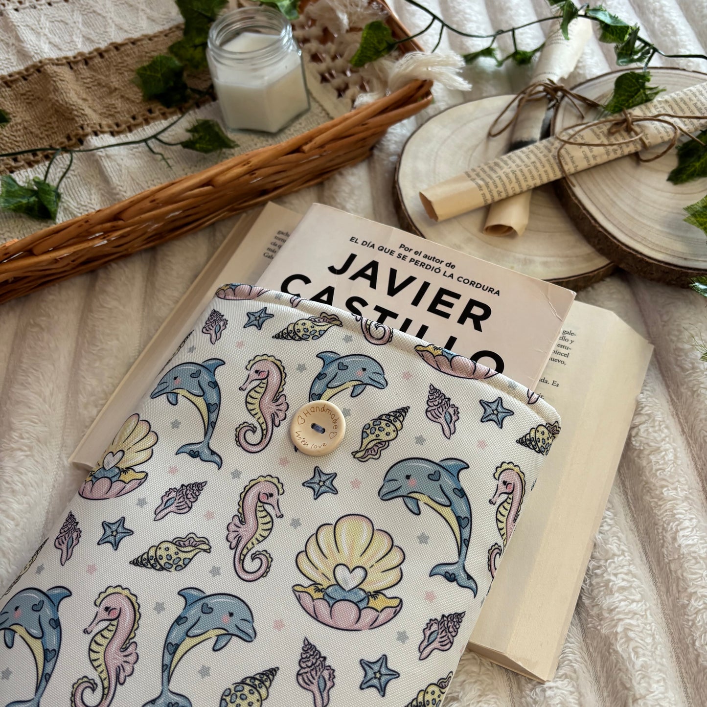 Funda literaria mar de perlas impermeable