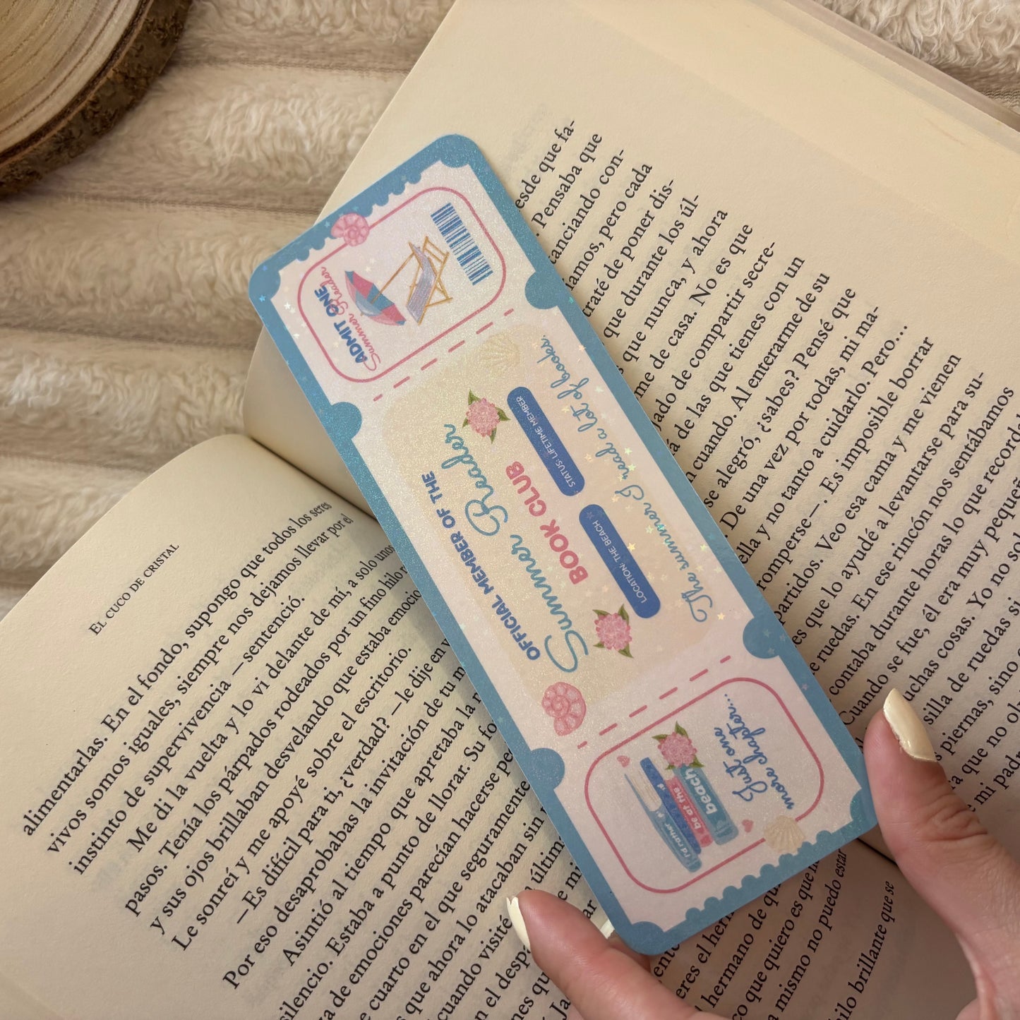 Marcapáginas summer reader bookclub holográfico