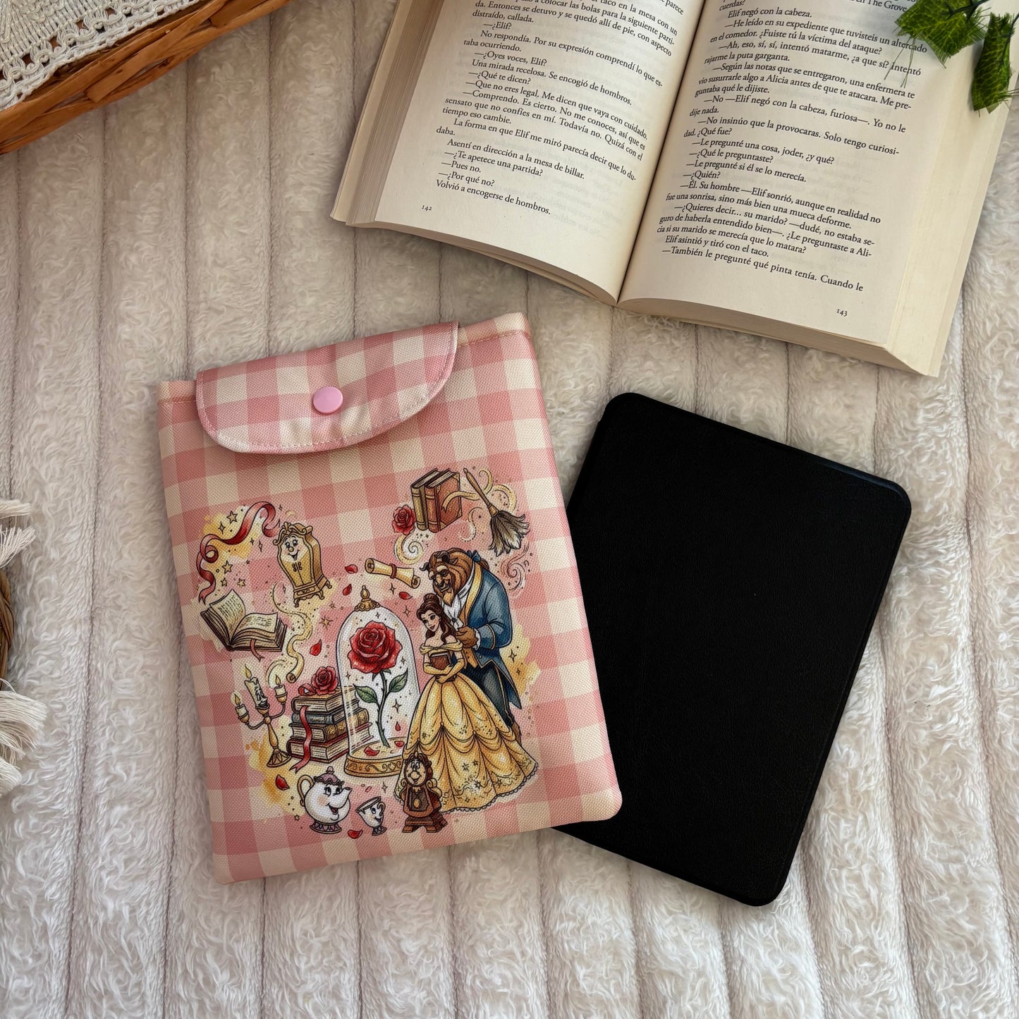 Funda kindle/kobo érase una vez Bella y Bestia impermeable