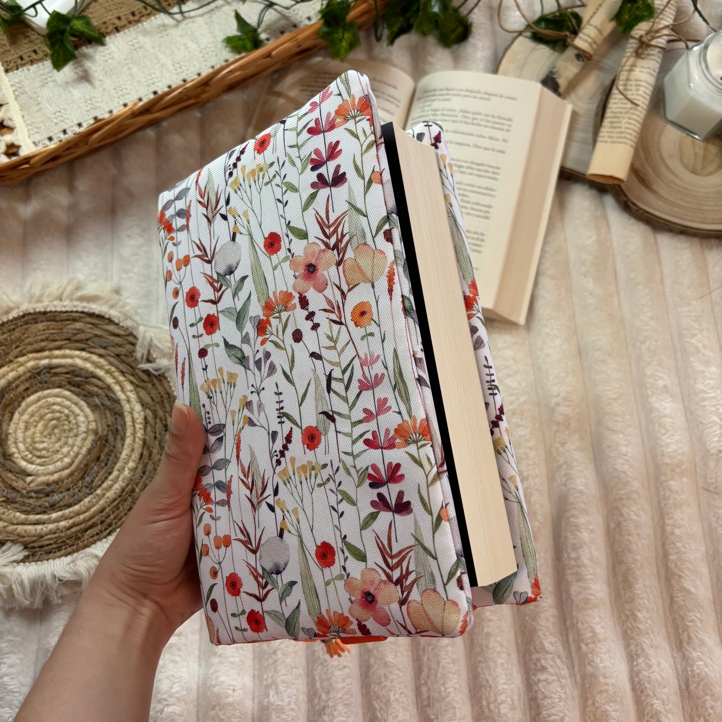 Funda ajustable ramas de flores impermeable