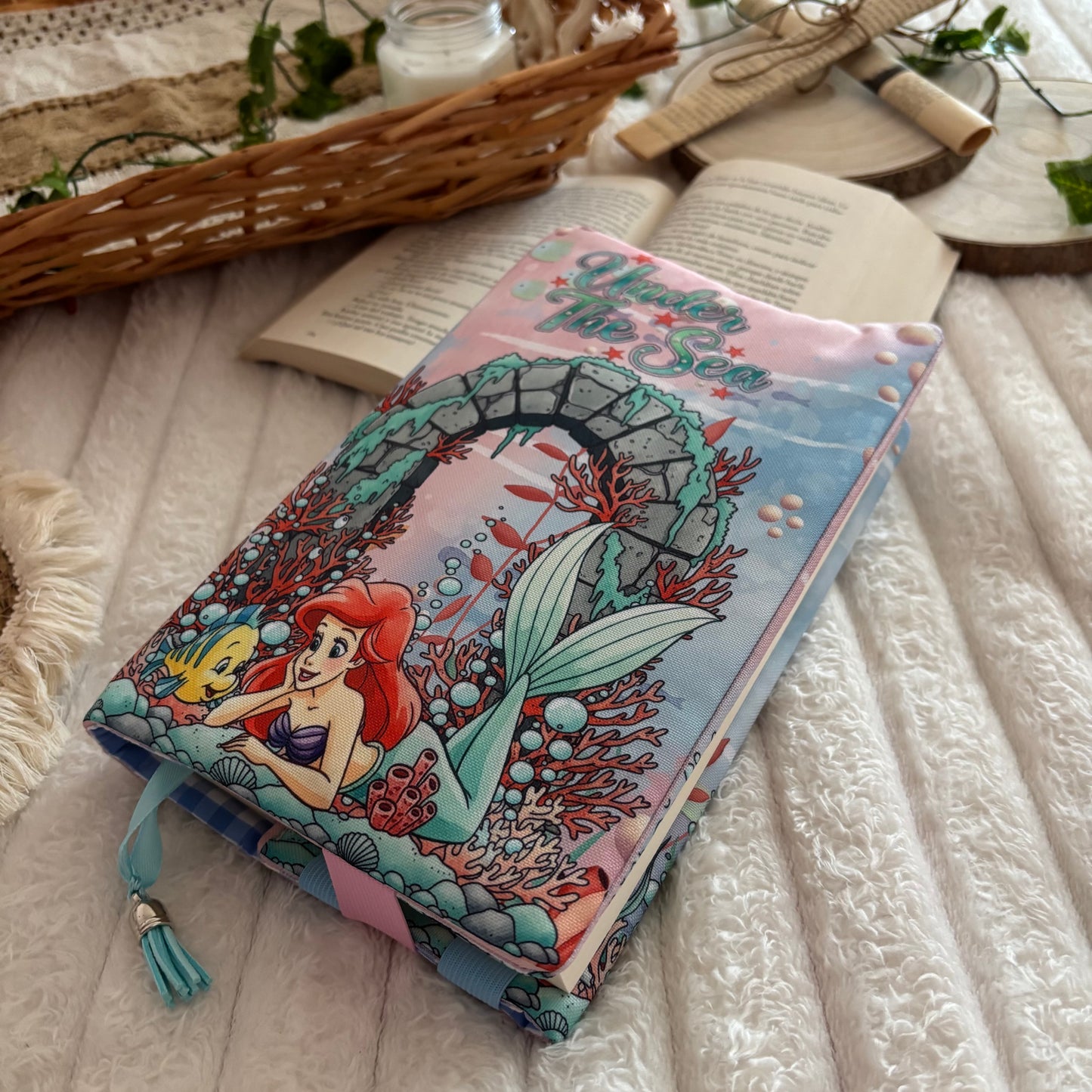 Funda ajustable La sirenita under the sea impermeable