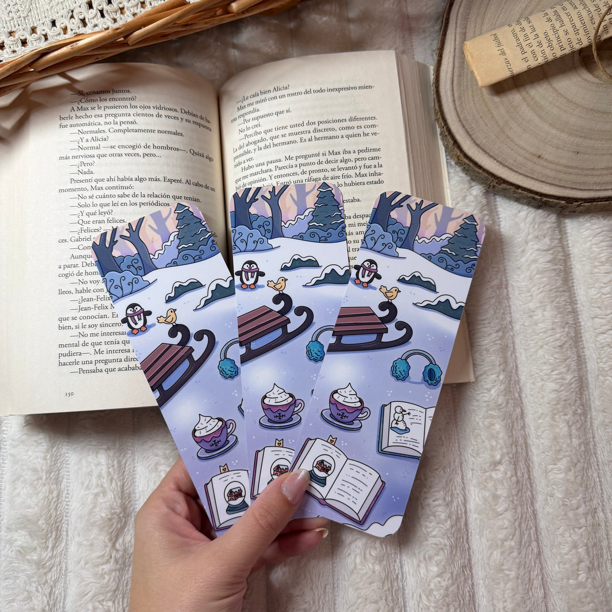 Marcapáginas paisaje invernal