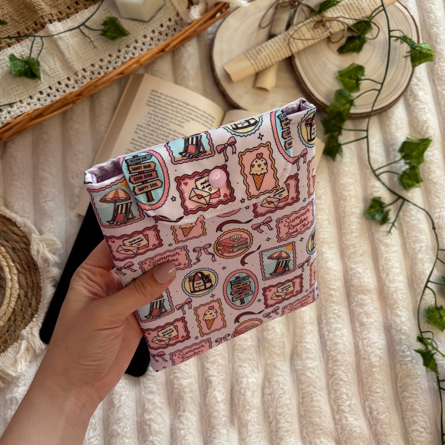 Funda kindle/kobo libra colour summer readers club impermeable