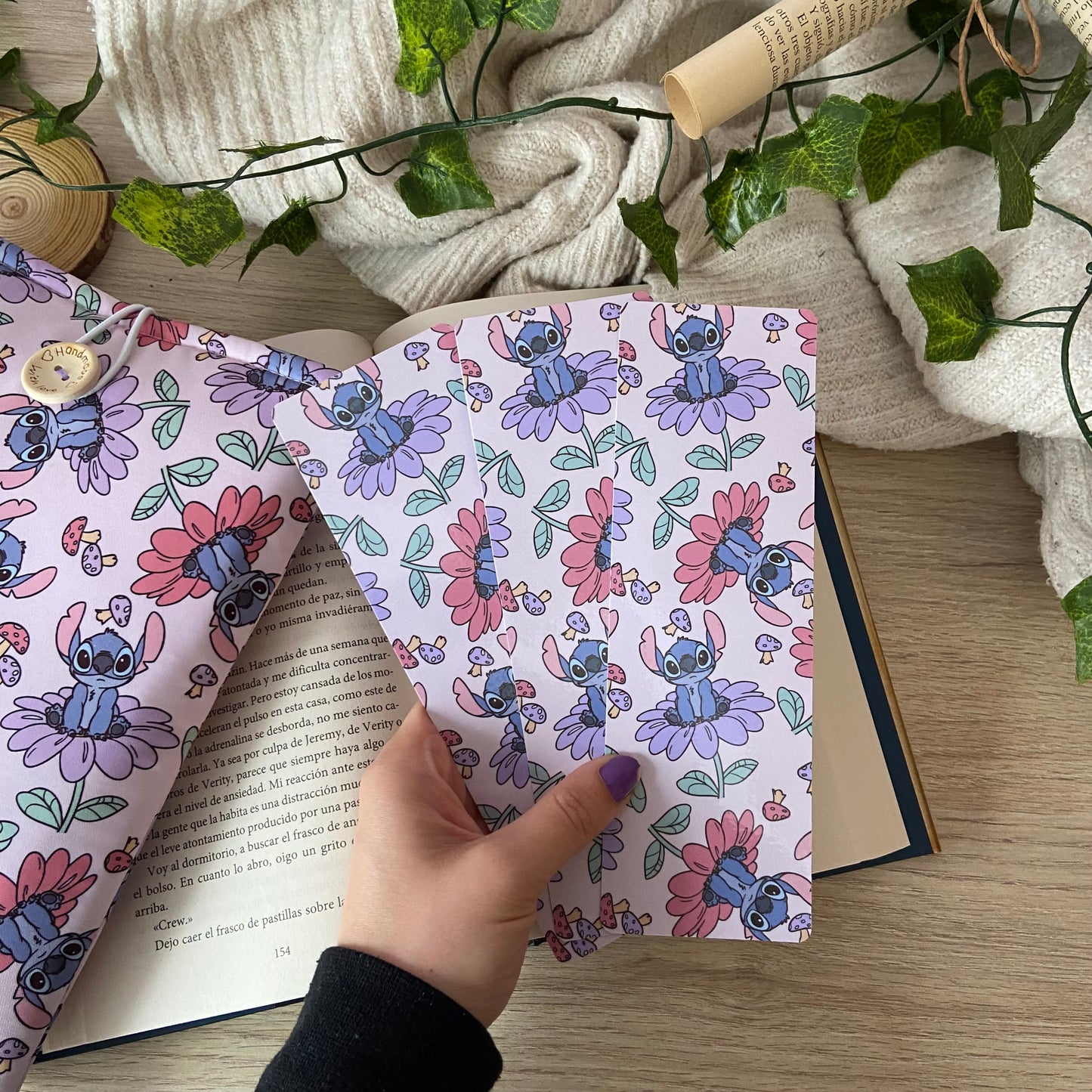Marcapáginas Stitch primaveral