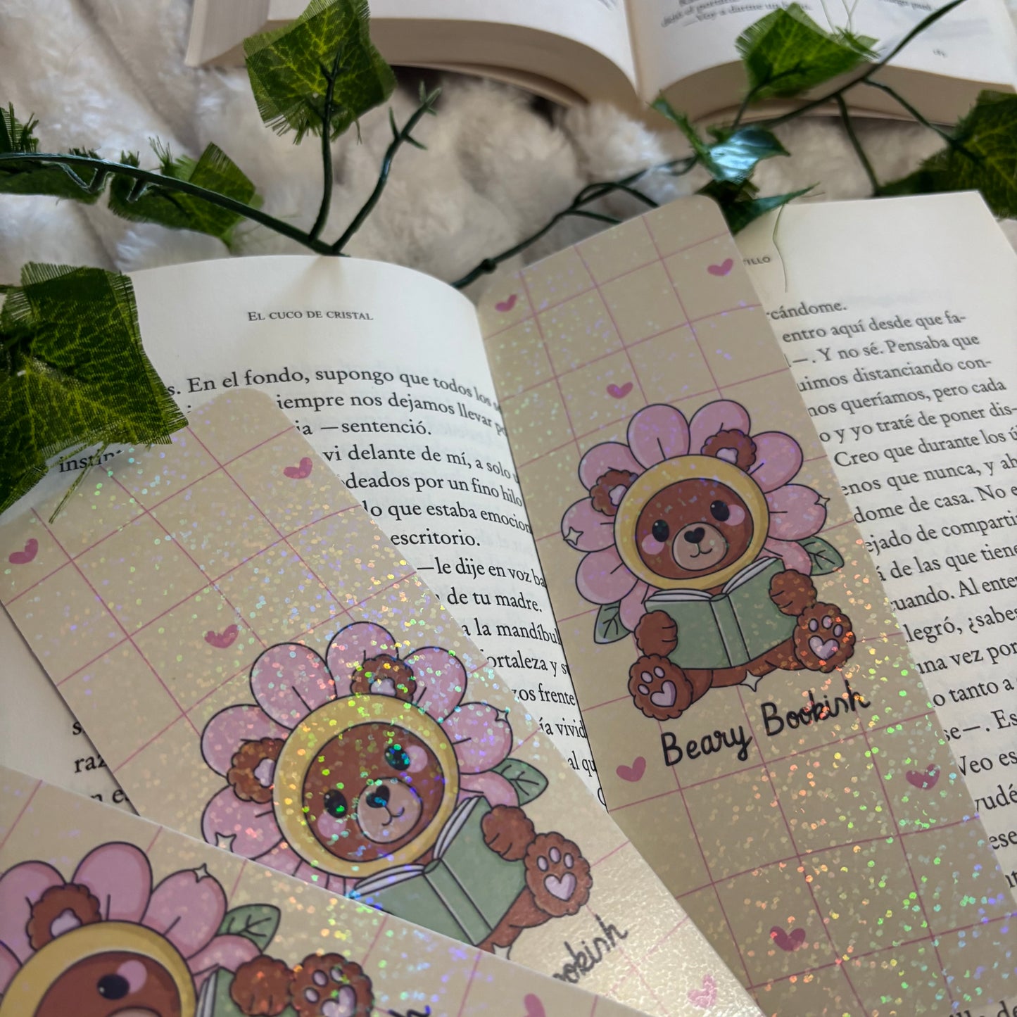 Marcapáginas Beary bookish primavera holográfico