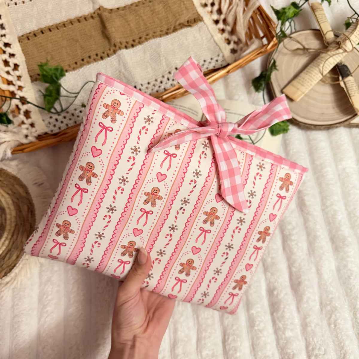 Funda literaria Gingerbread con lazo