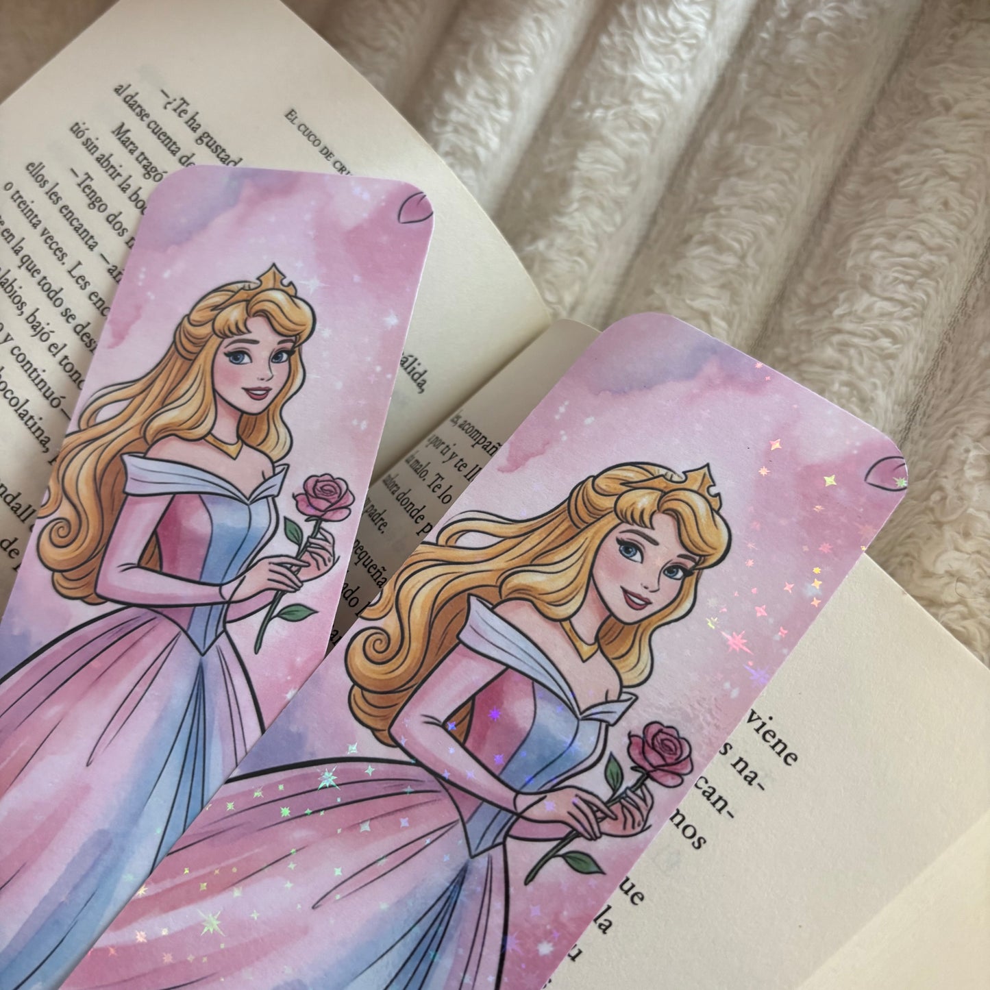 Marcapáginas princesa Aurora holográfico