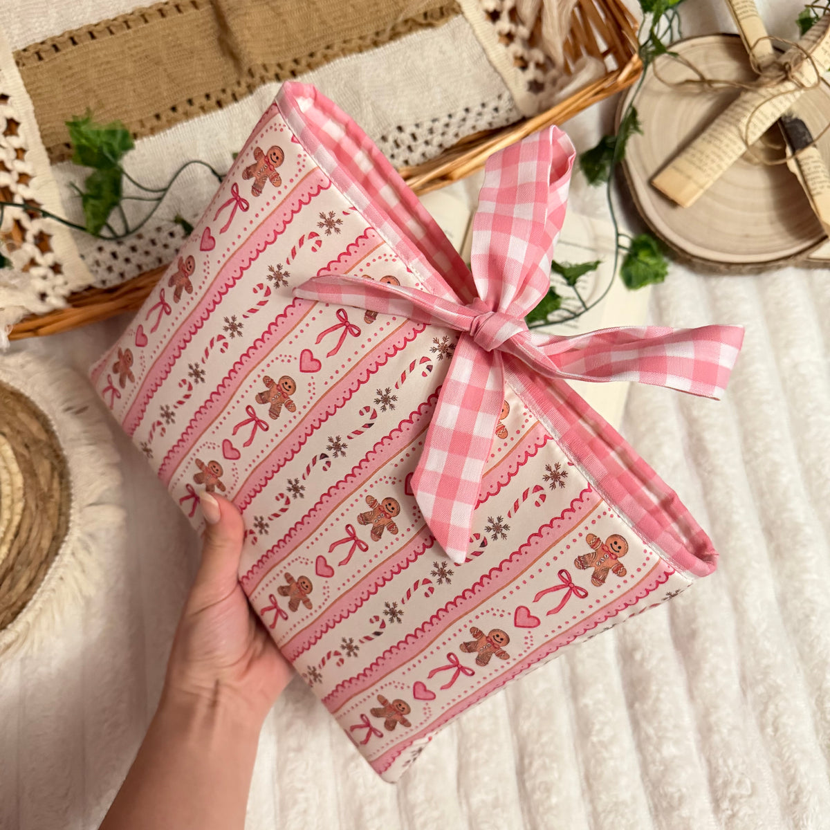 Funda literaria Gingerbread con lazo