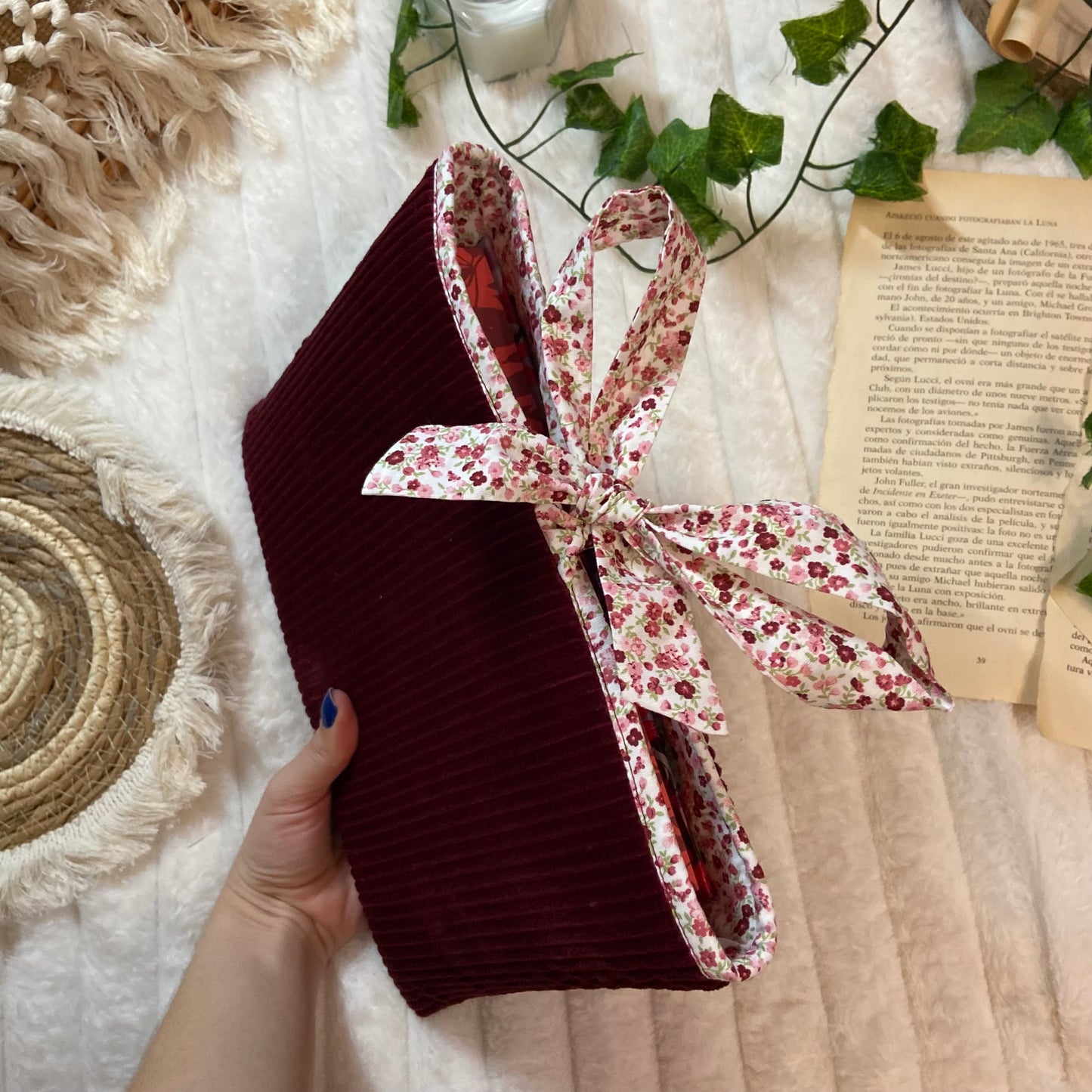 Funda literaria Venecia de pana