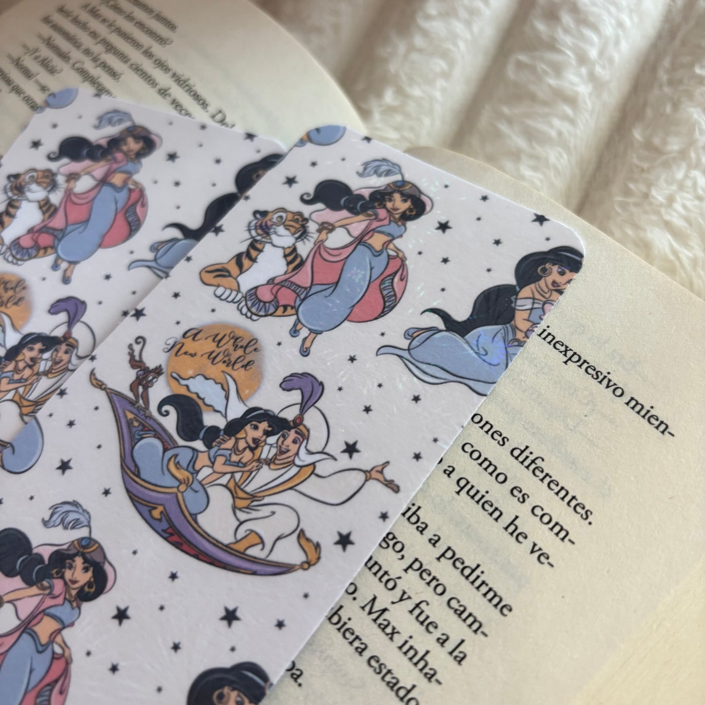 Marcapáginas Aladdin y Jasmine holográfico