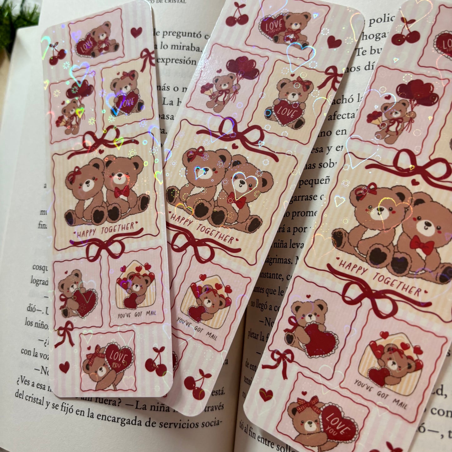 Marcapáginas happy together holográfico