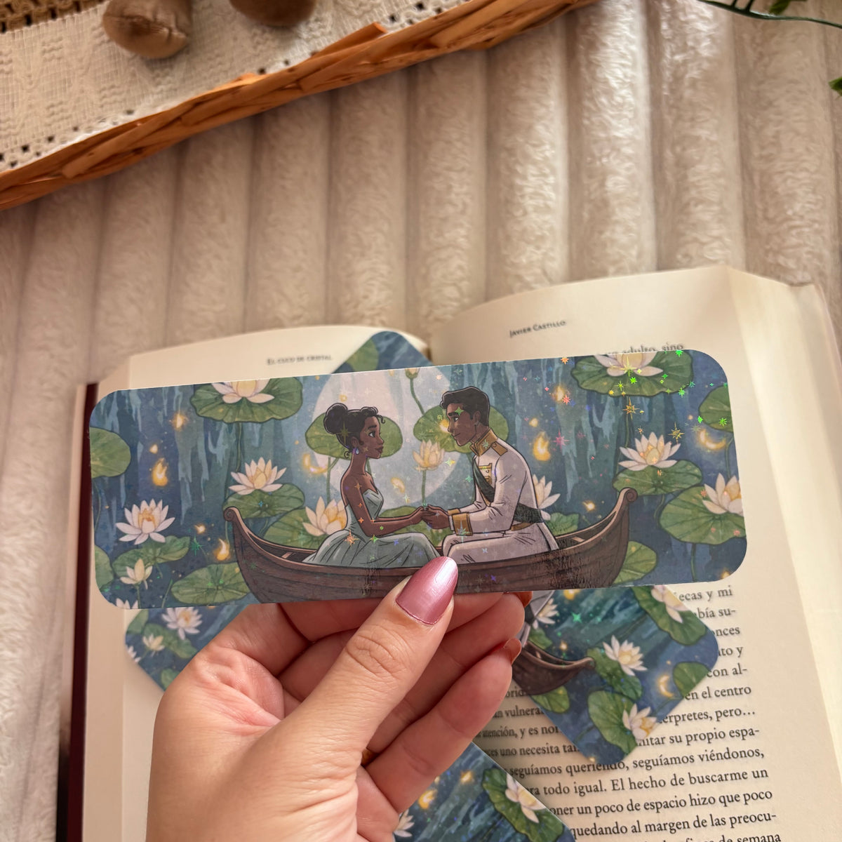 Pack 3 marcapáginas princesa Tiana y el sapo holográficos