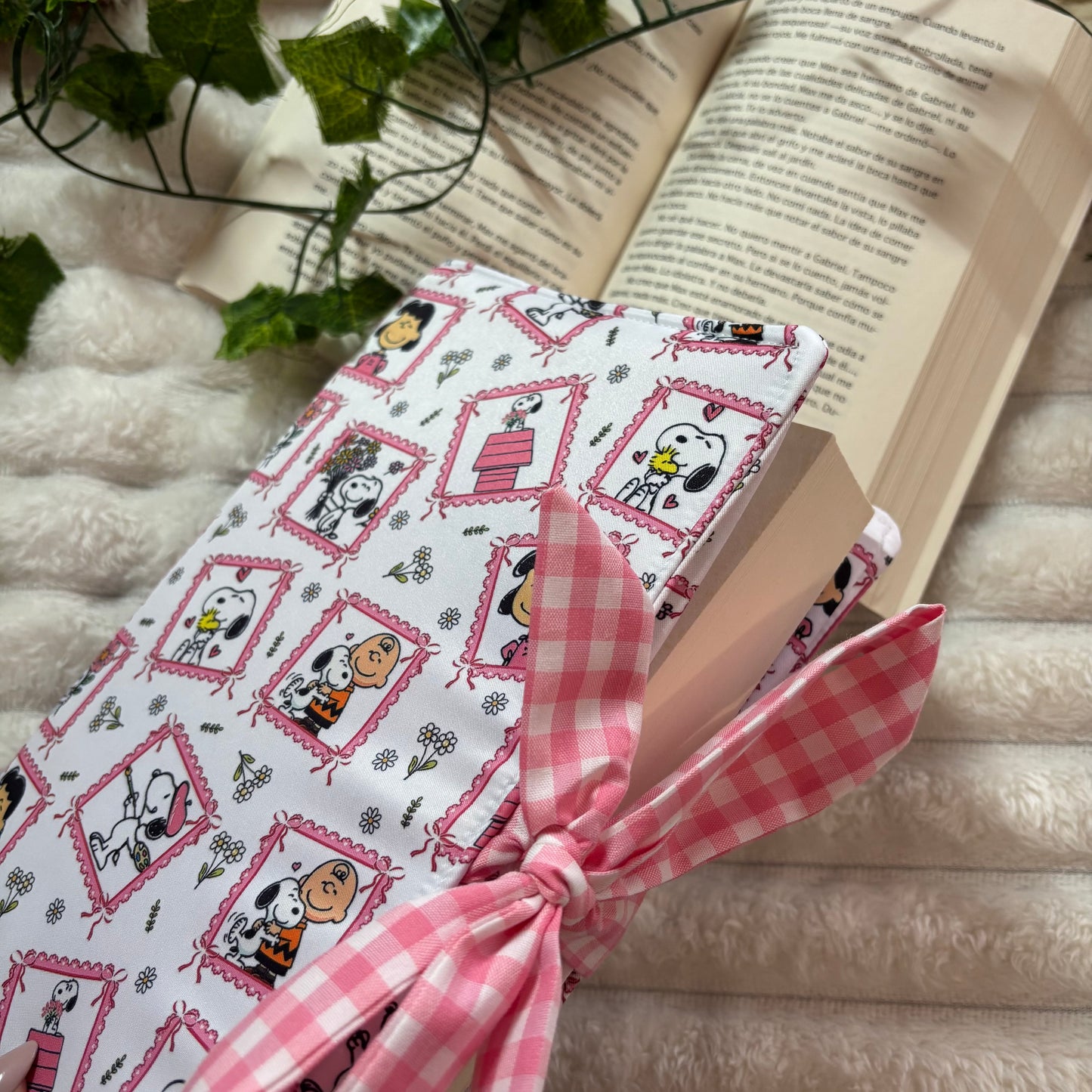 Funda de solapas cuadros de Snoopy