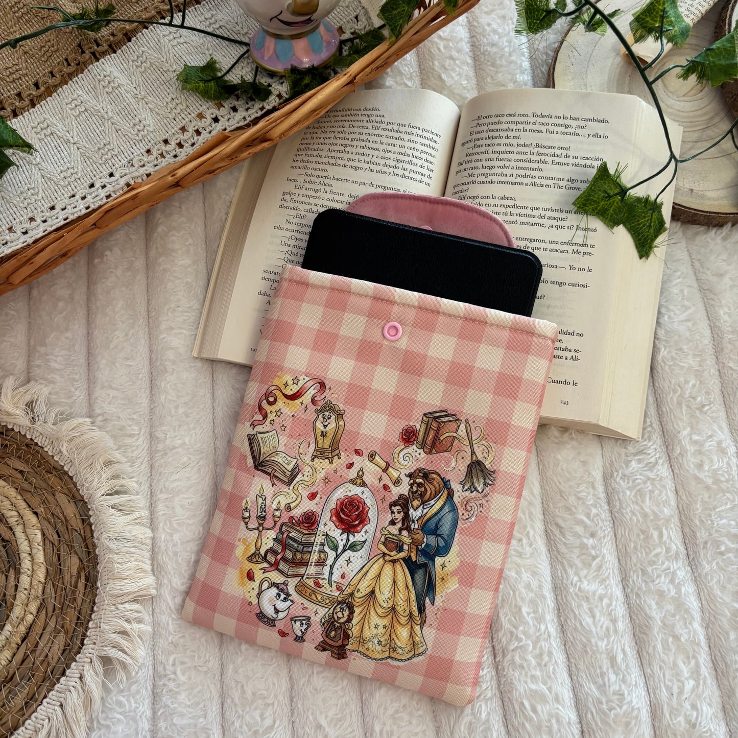 Funda kindle/kobo érase una vez Bella y Bestia impermeable
