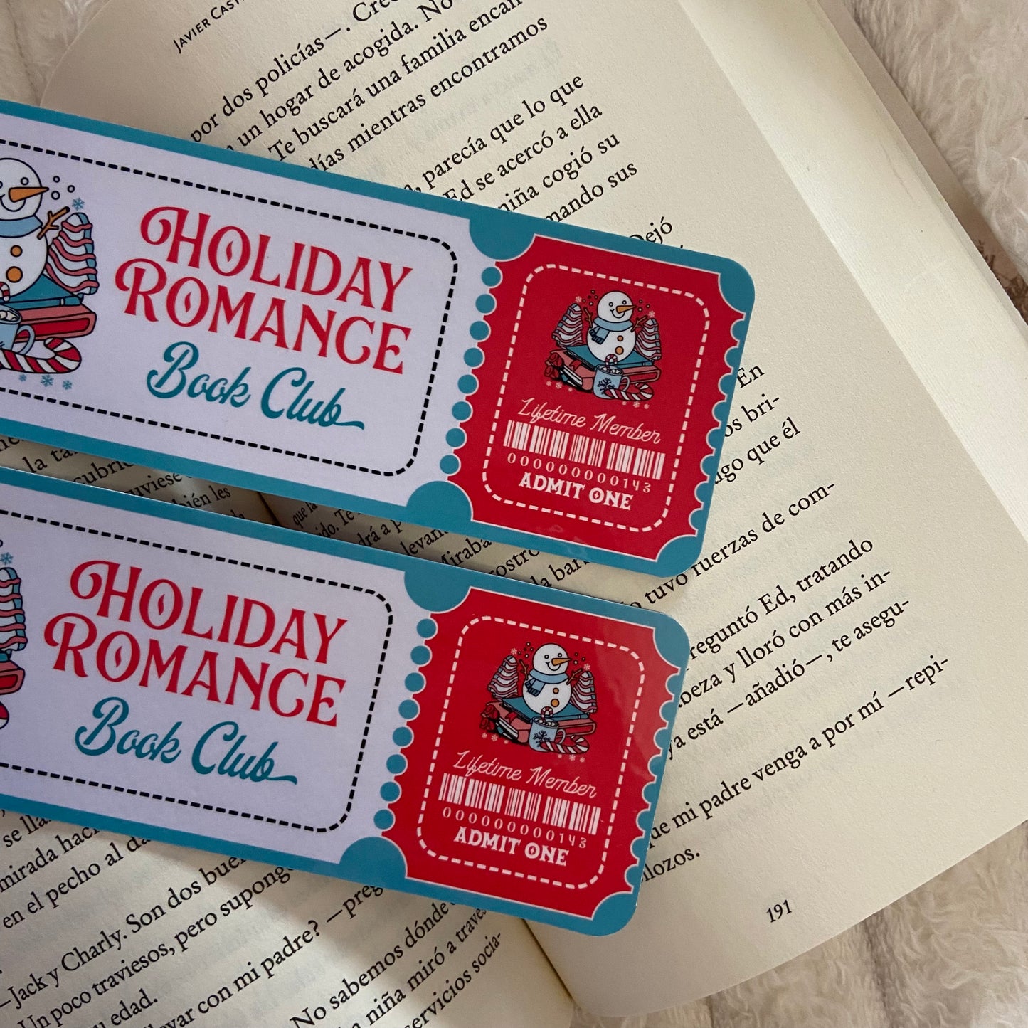 Marcapáginas Holiday romance bookclub