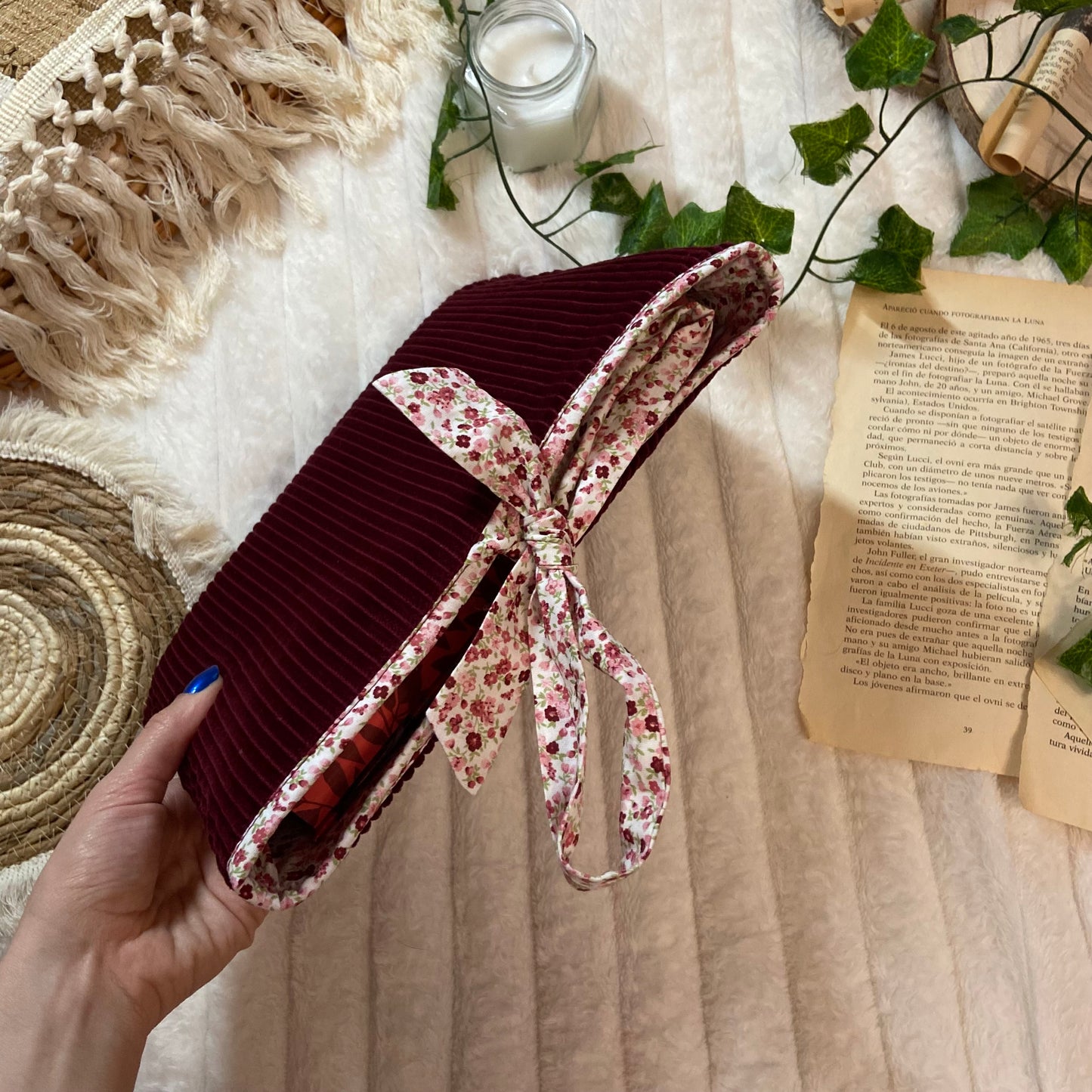 Funda literaria Venecia de pana