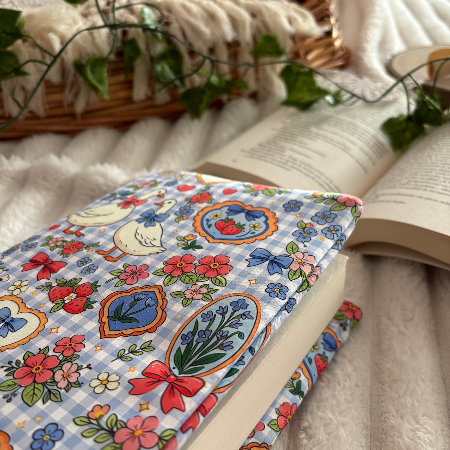 Funda ajustable primavera vichy